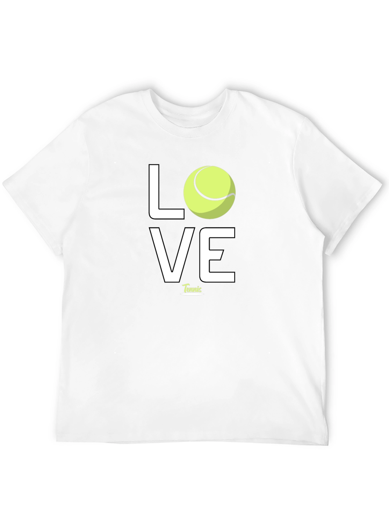 Black Tennis Love Graphic Tee - Black Cotton T-Shirt view 12