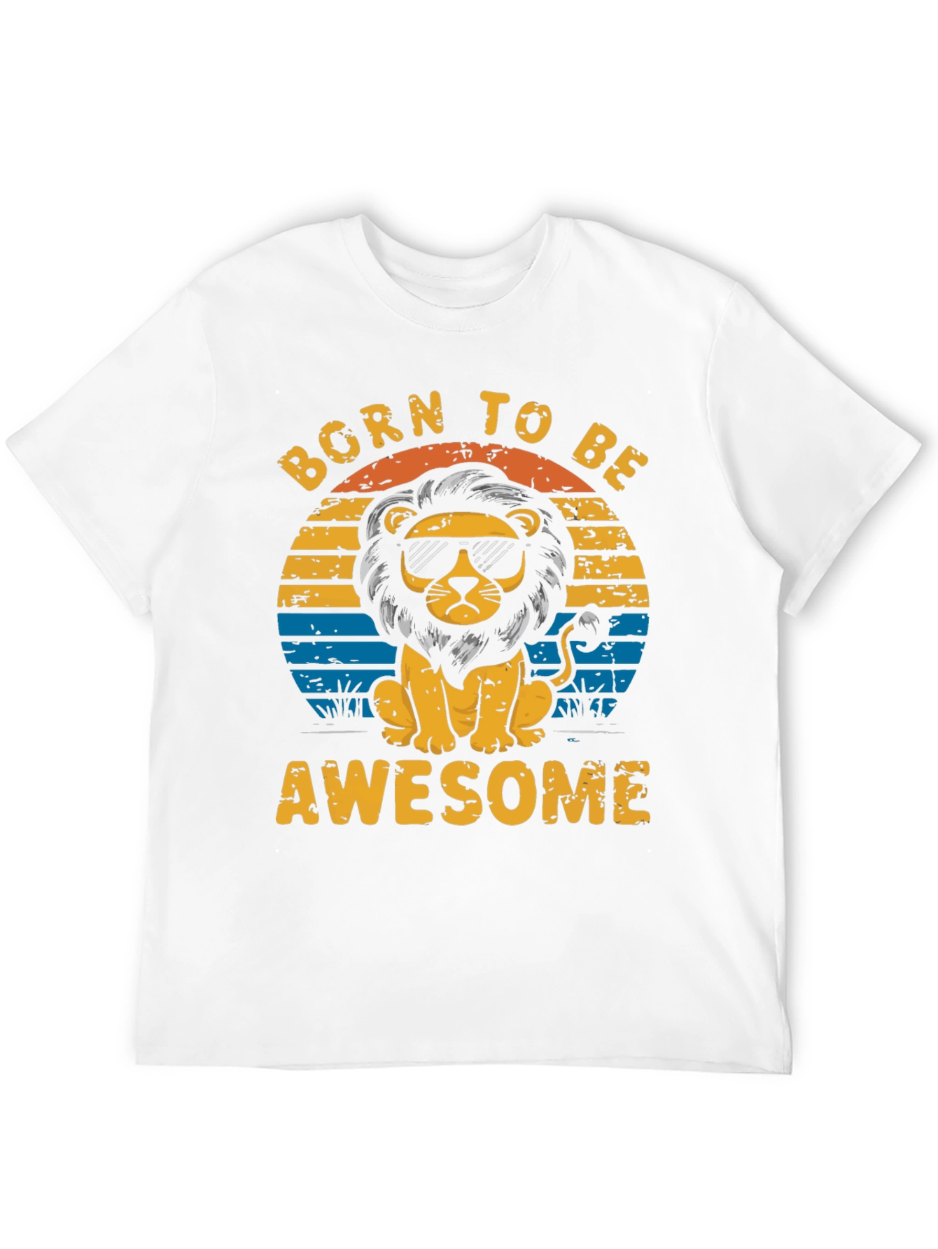 Black Born to Be Awesome Lion Graphic Tee view 12