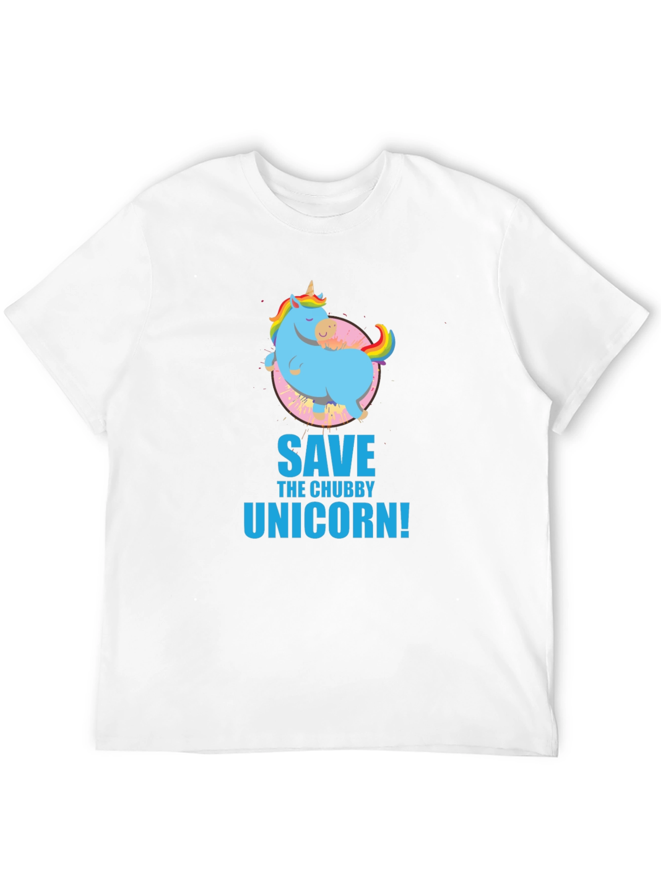 Black Save the Chubby Unicorn Black T-Shirt view 12