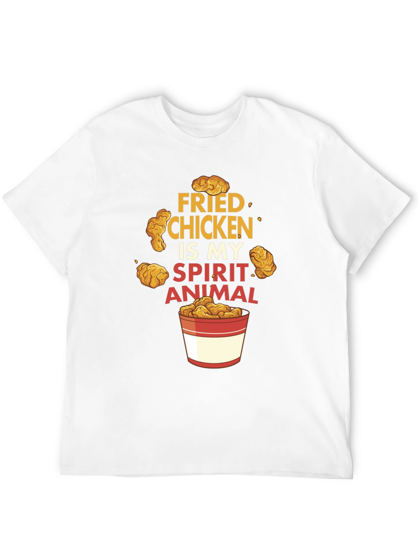 Black Fried Chicken Spirit Animal Black Graphic T-Shirt view 12