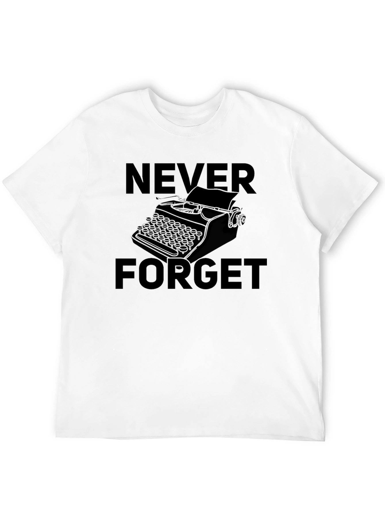 Black Never Forget Typewriter Graphic Tee - Black view 12