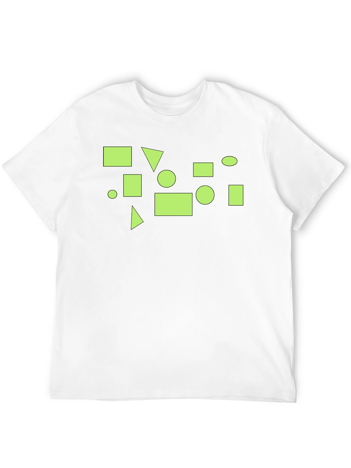 Black Geometric Pattern Black T-Shirt view 12