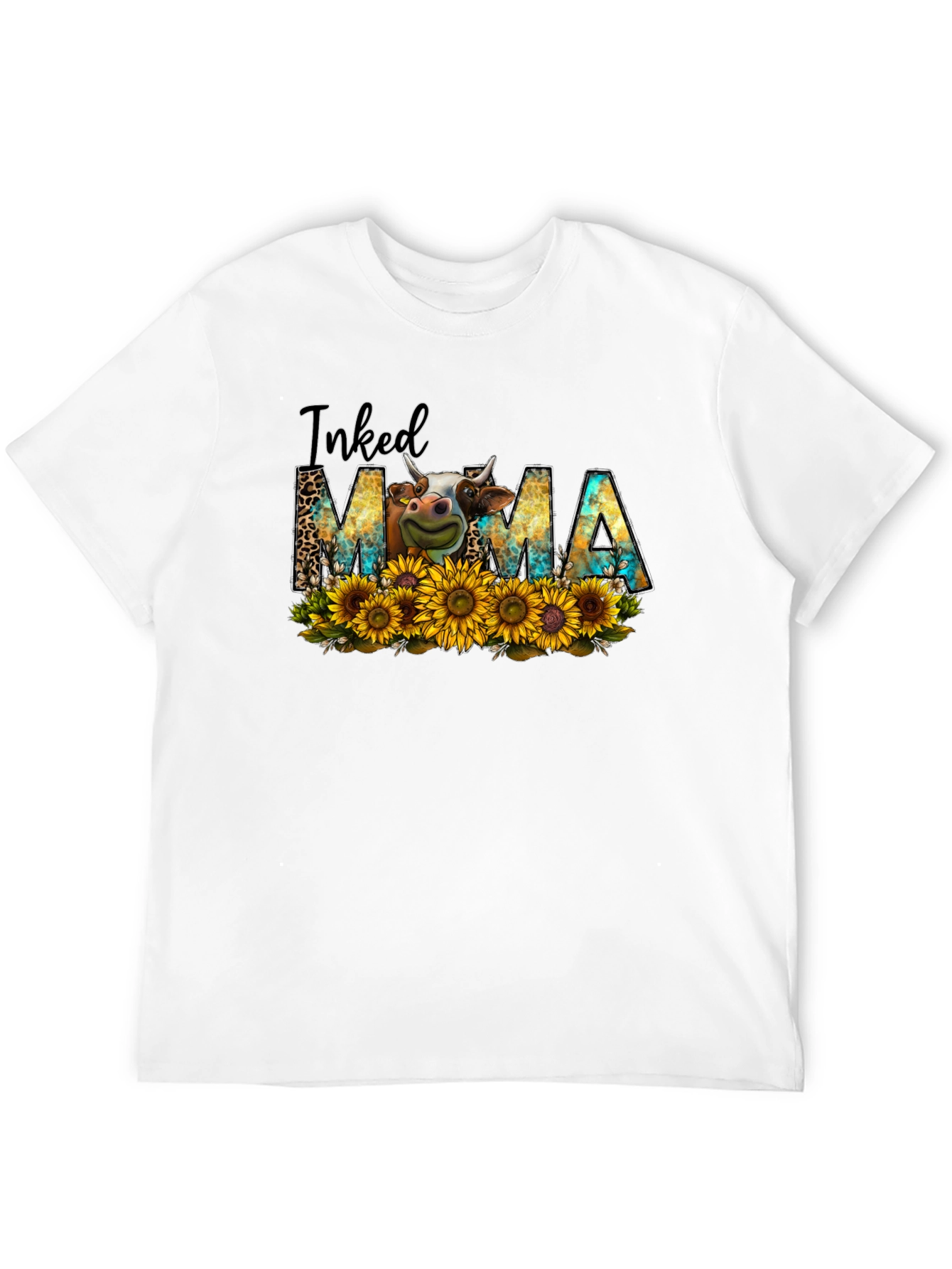 Inked Mama Cow Sunflower Graphic Tee - 12