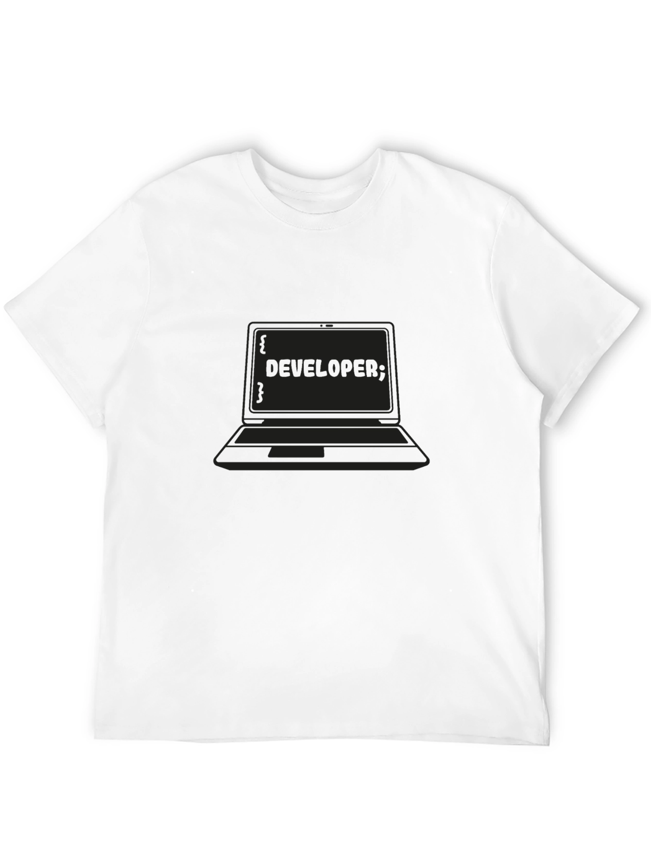 Black Developer Laptop Black T-Shirt view 12