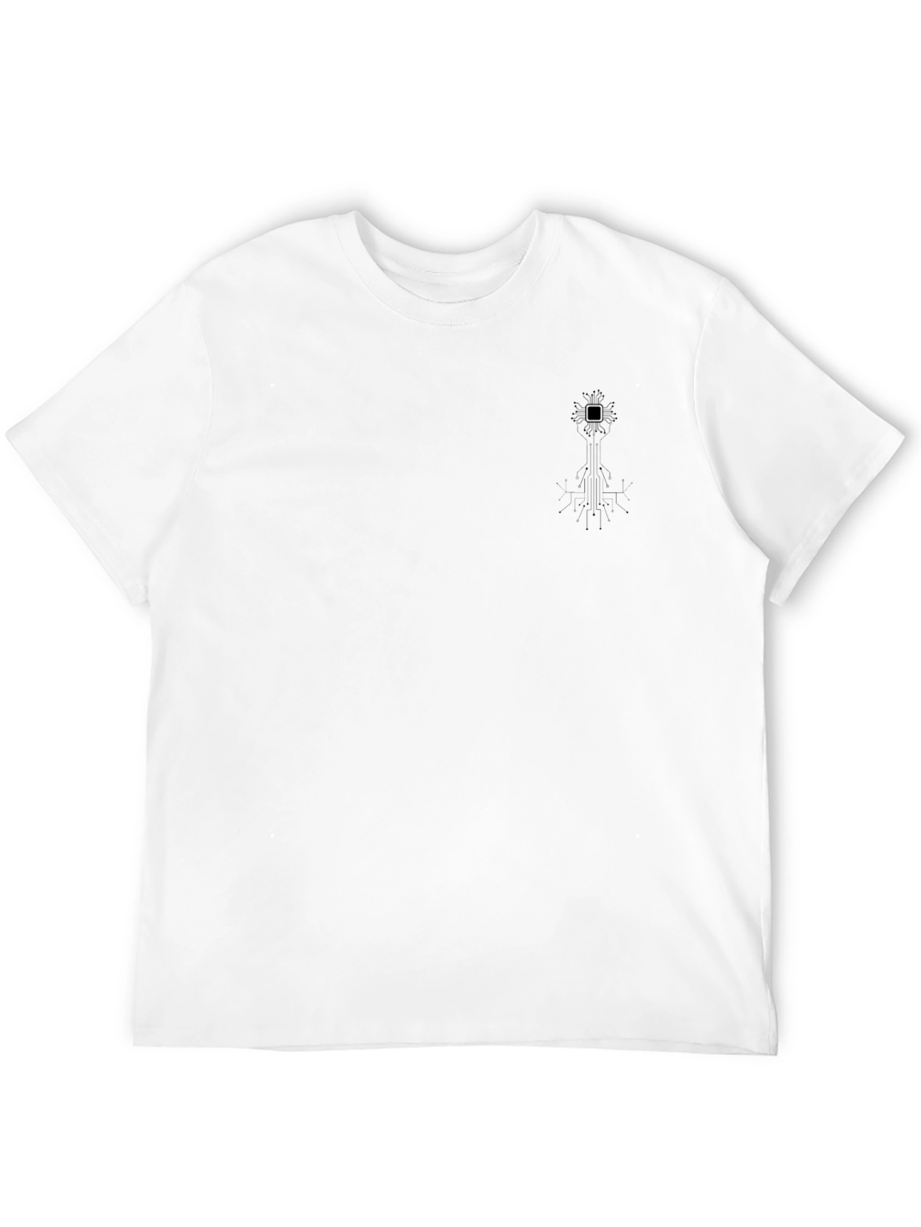 Black Black Graphic T-Shirt - Minimalist Tech Tree Design view 12