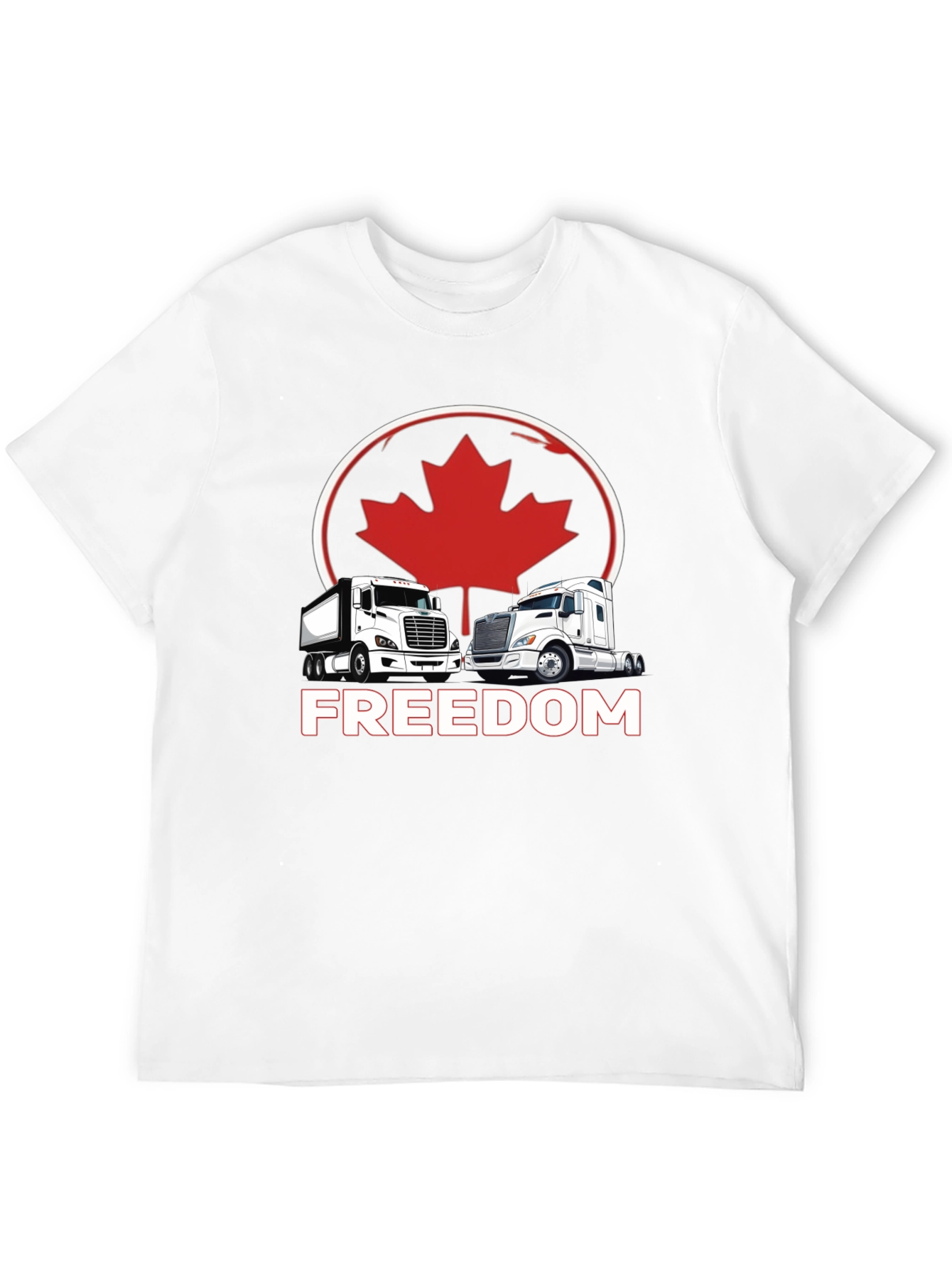 Black Freedom Trucker T-Shirt Canada Maple Leaf view 12