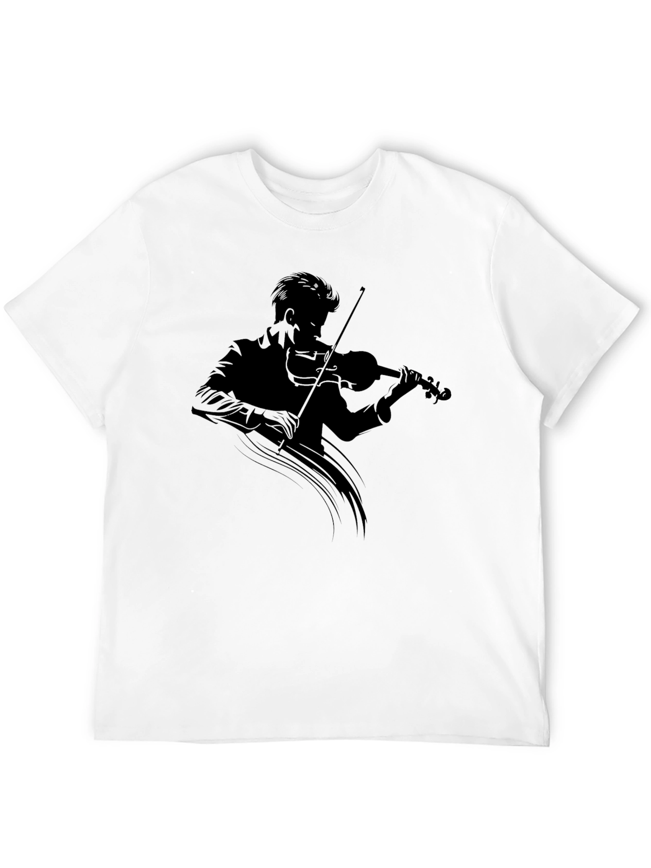 Black Musician Silhouette T-Shirt - Classic Black Tee view 12