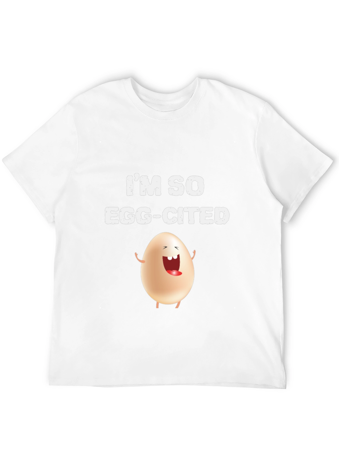 Black I'm So Egg-Cited T-Shirt - Funny Egg Cartoon Design view 12