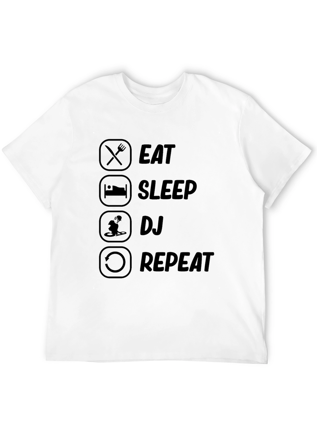 Black Eat Sleep DJ Repeat Black Graphic T-Shirt view 12
