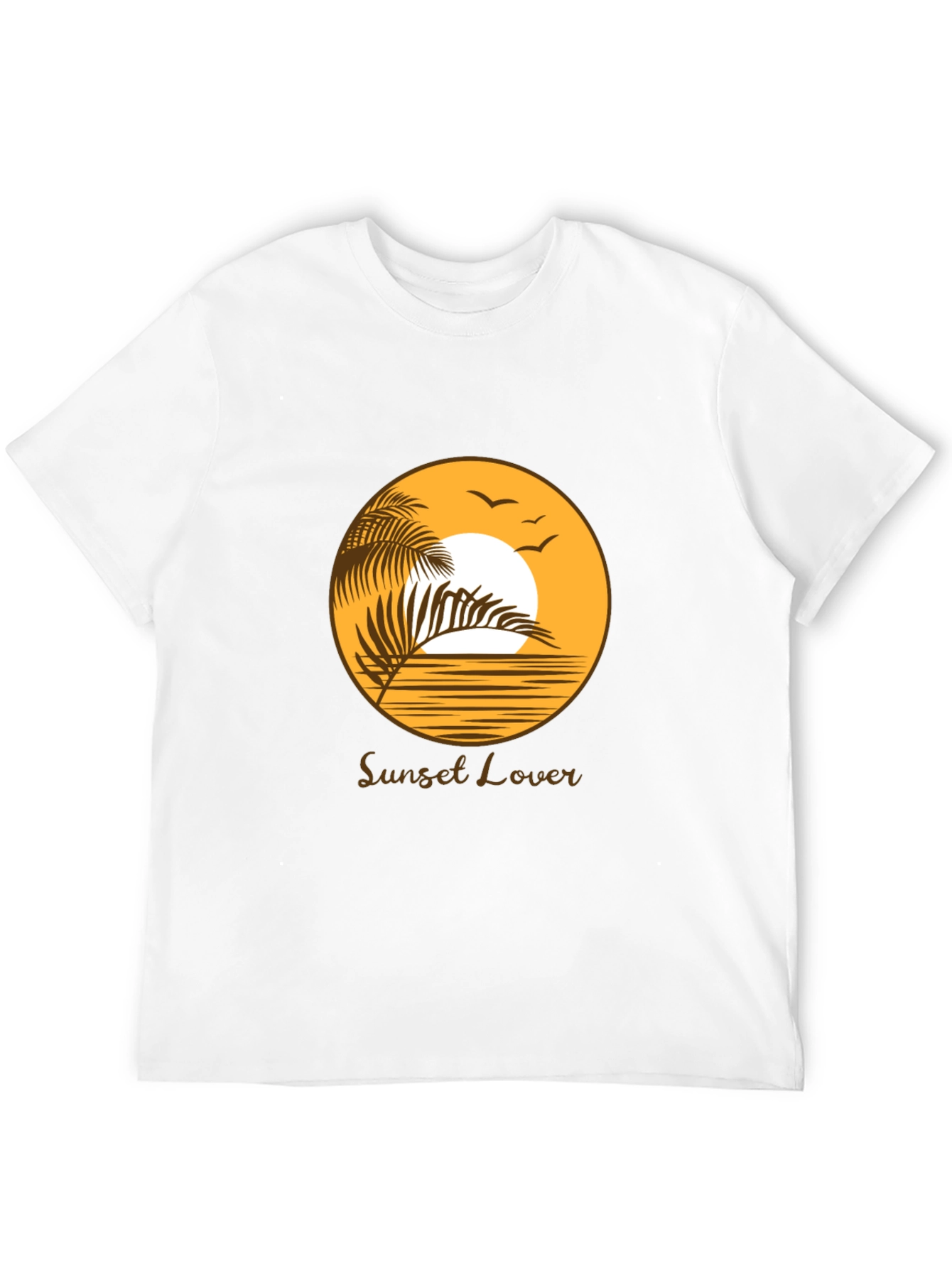 Black Sunset Lover Graphic Tee - Black Cotton T-Shirt view 12