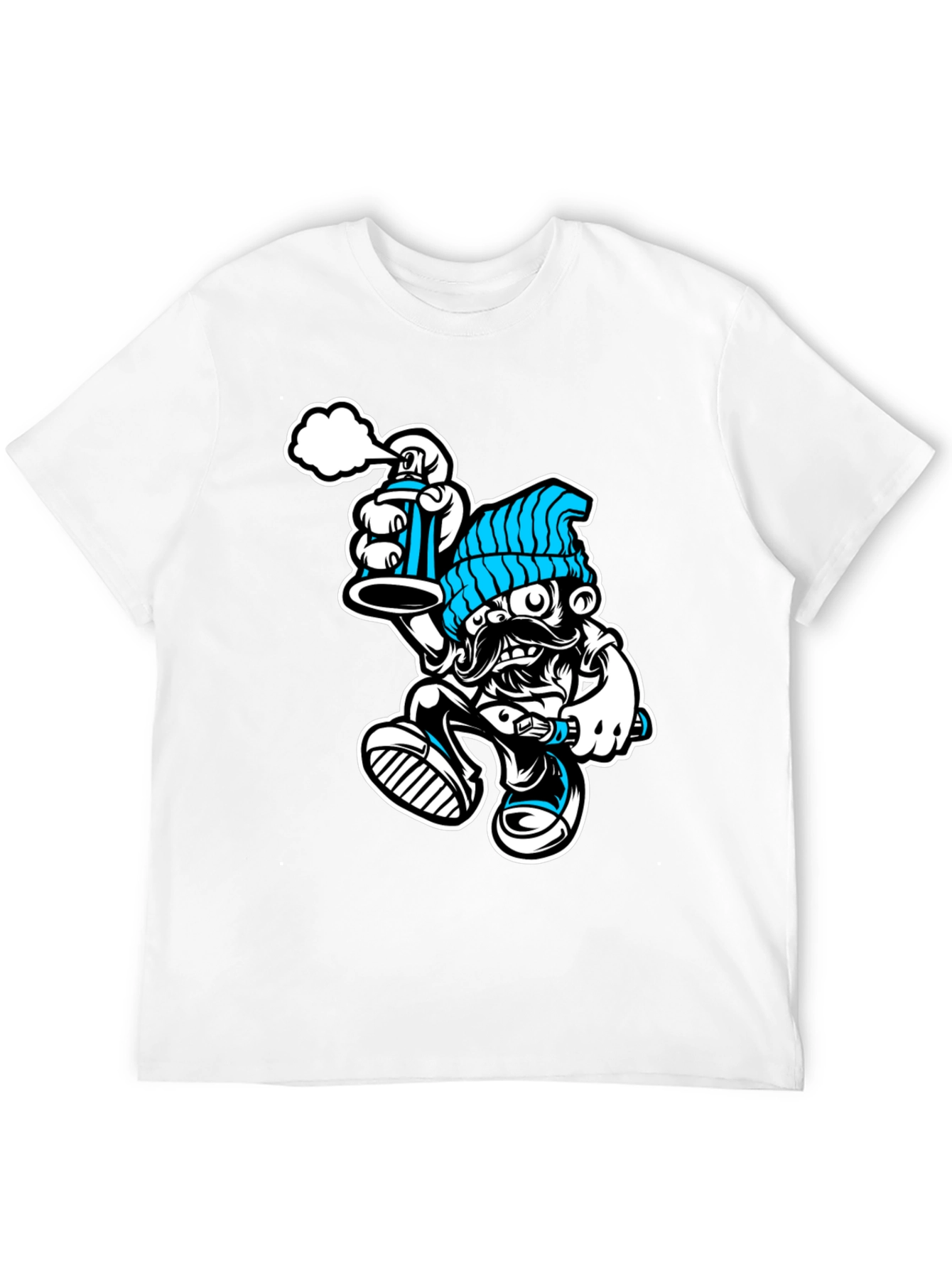 Black Cool Graphic T-Shirt: Graffiti Man view 12
