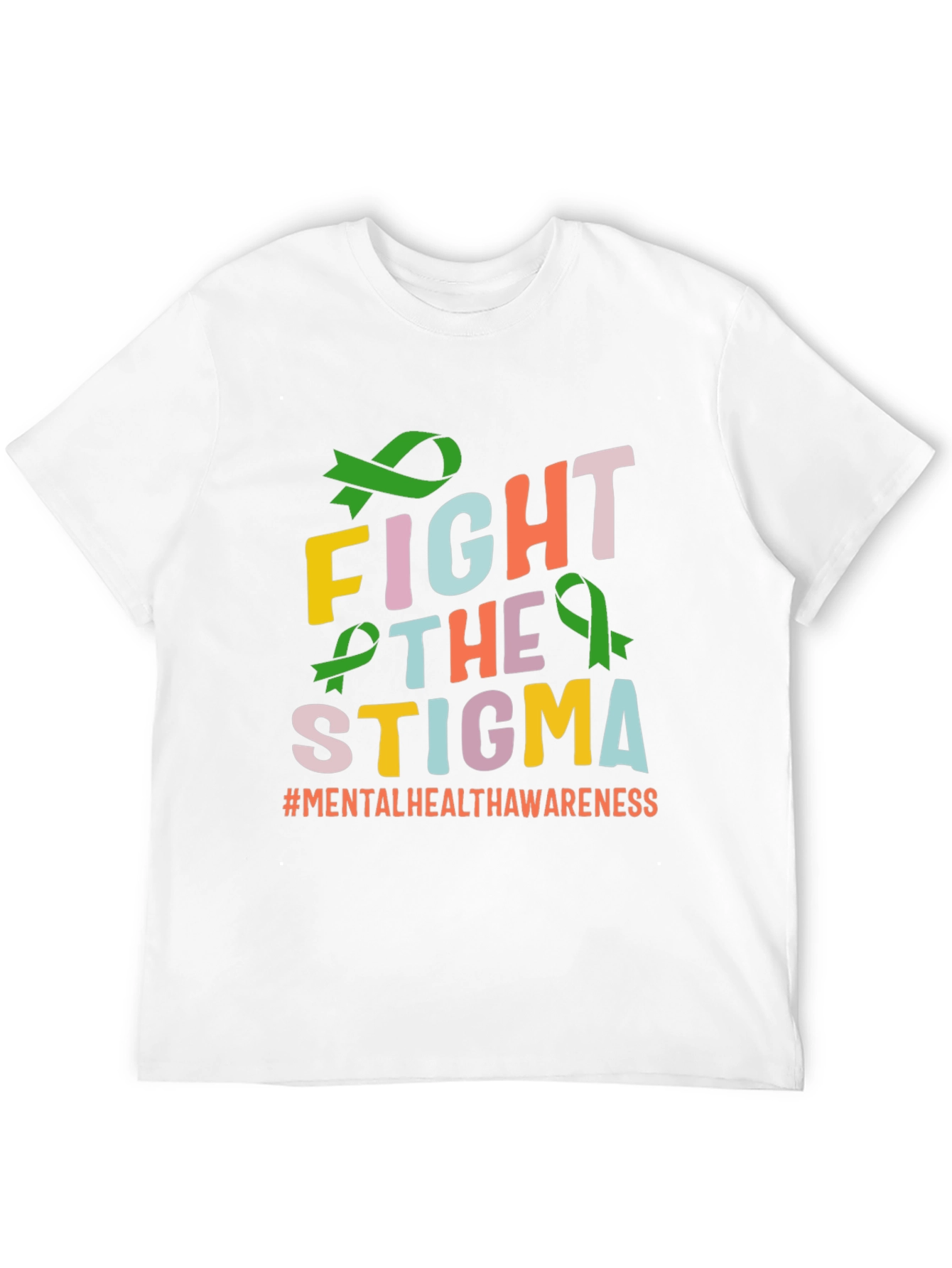 Black Fight The Stigma T-Shirt Mental Health Awareness view 12