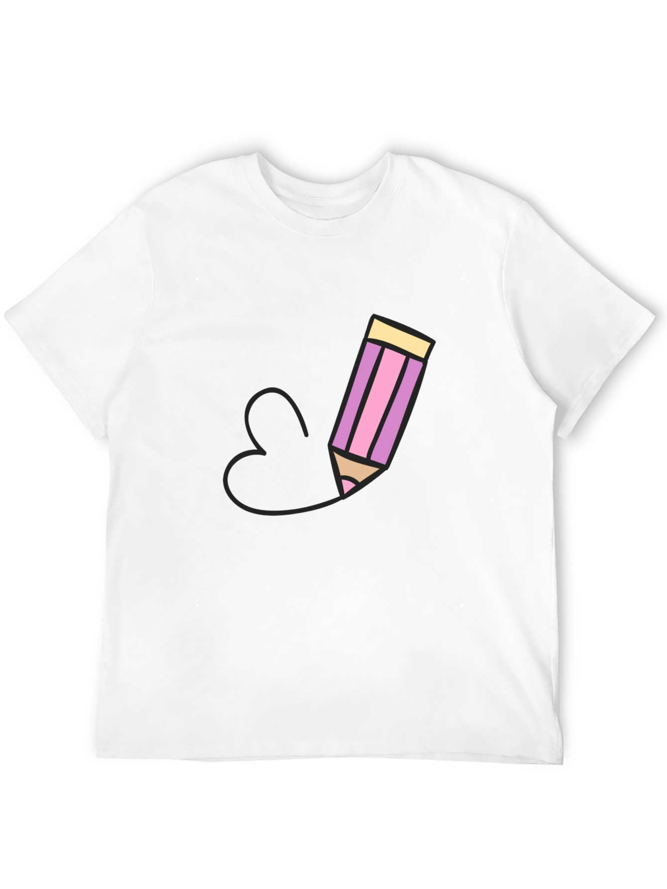 Black Pencil Heart Graphic Black T-Shirt view 12