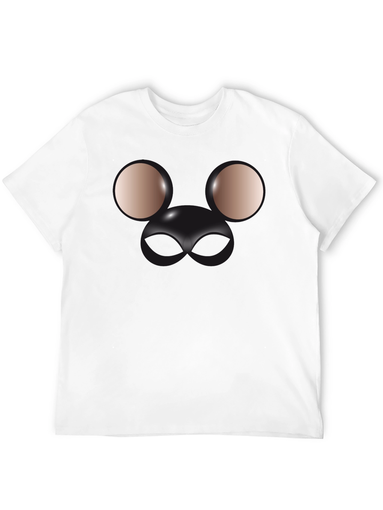 Black Funny Face T-Shirt - Unique Graphic Tee view 12