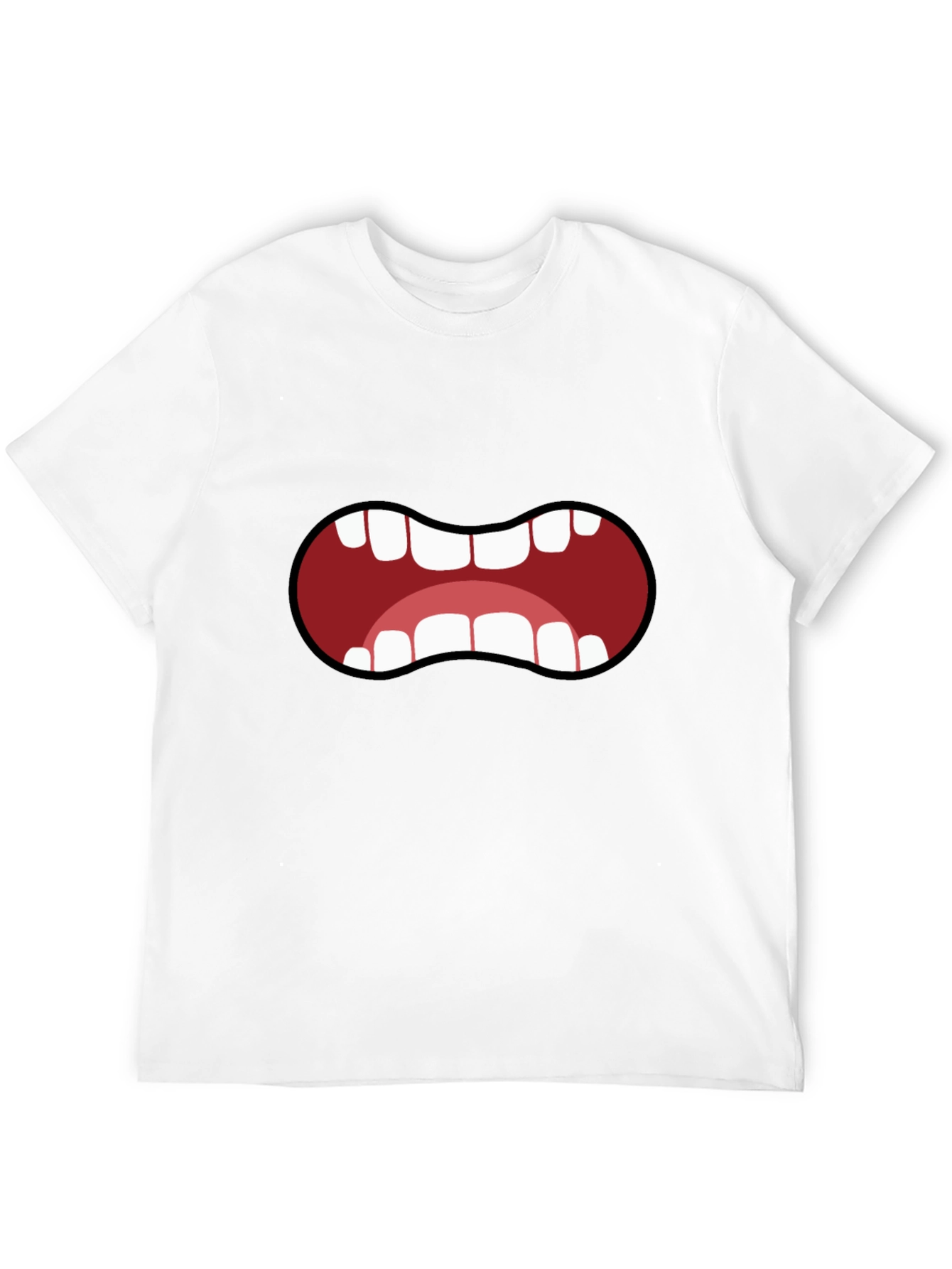 Black Cartoon Mouth T-Shirt - Funny Graphic Tee view 12