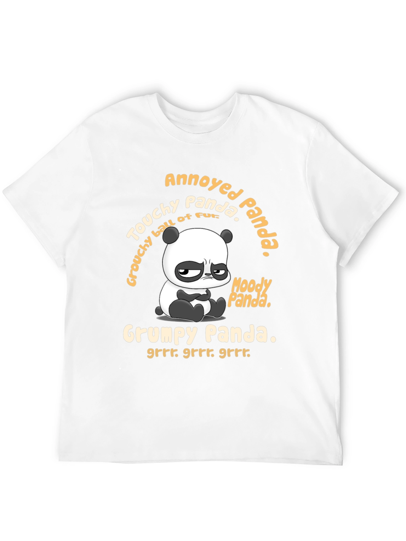 Black Grumpy Panda Graphic T-Shirt - Annoyed Panda Tee view 12