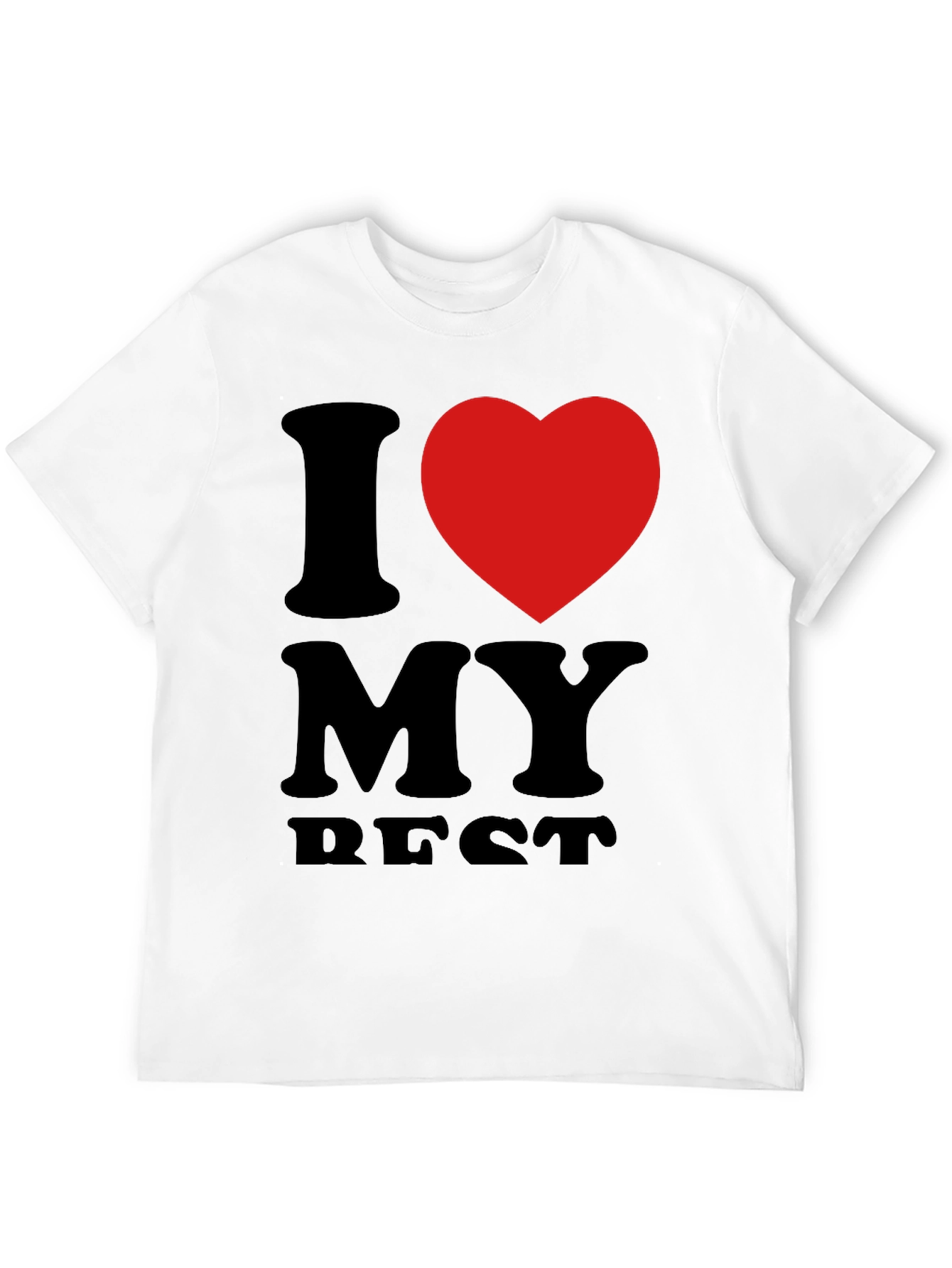 Black I Heart My Best T-Shirt - Black Crew Neck Tee view 12