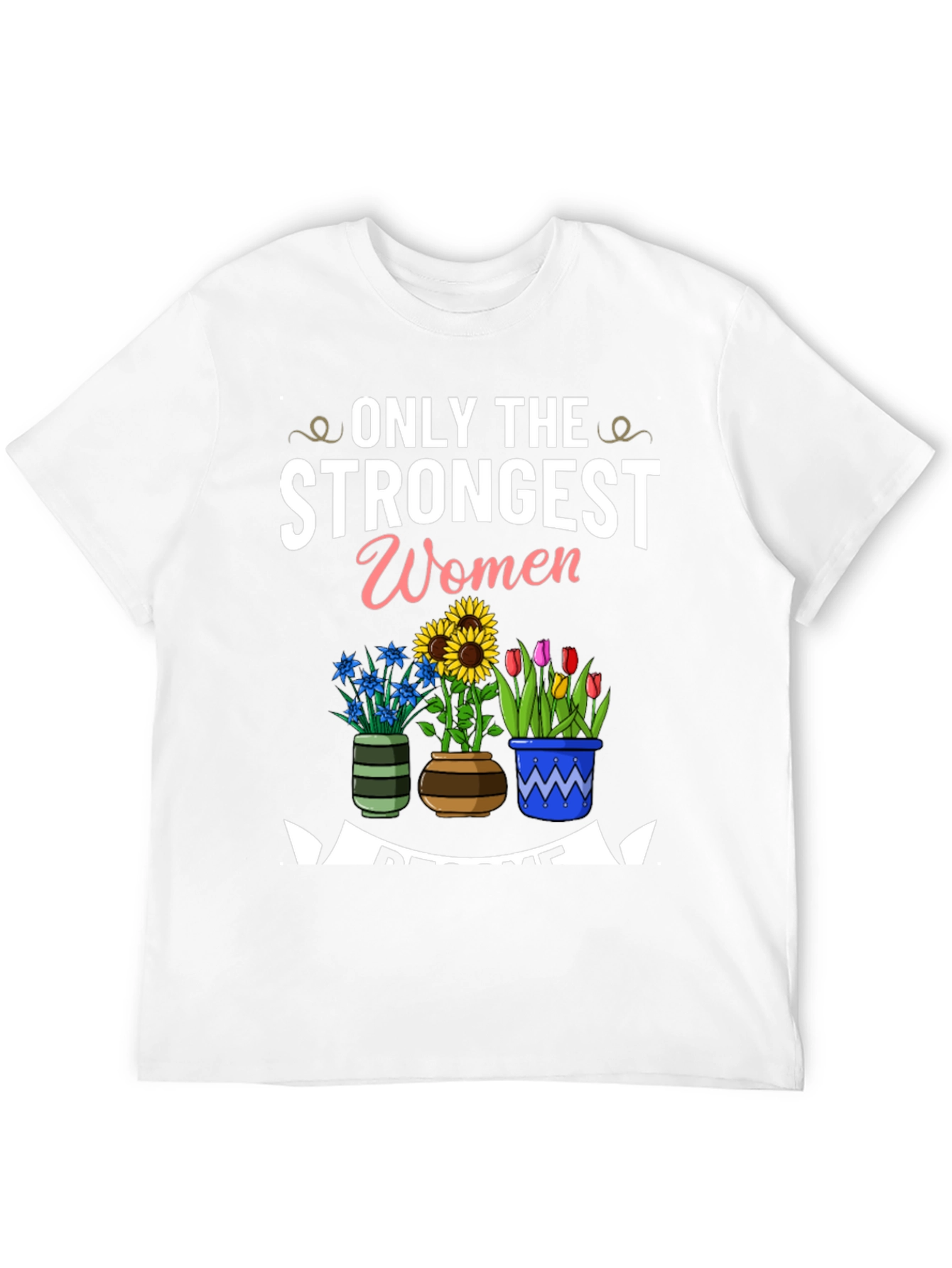 Black Strongest Women Awesome Flowers Black T-Shirt view 12