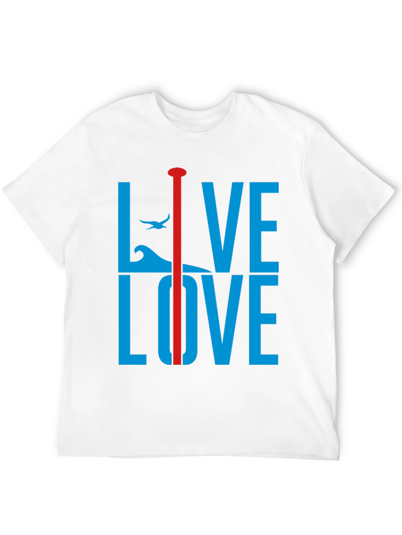 Black Live Love Graphic Tee - Blue and Red Design view 12