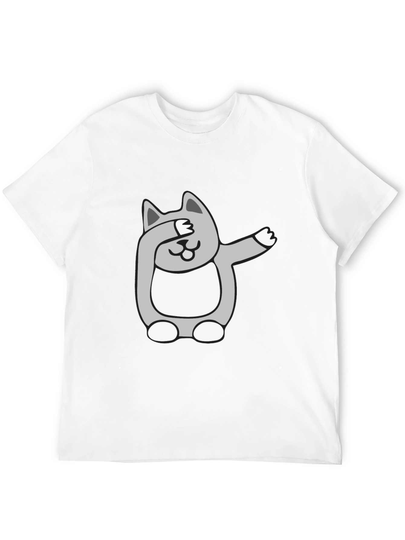 Black Dabbing Cat Graphic Tee - Funny Novelty T-Shirt view 12