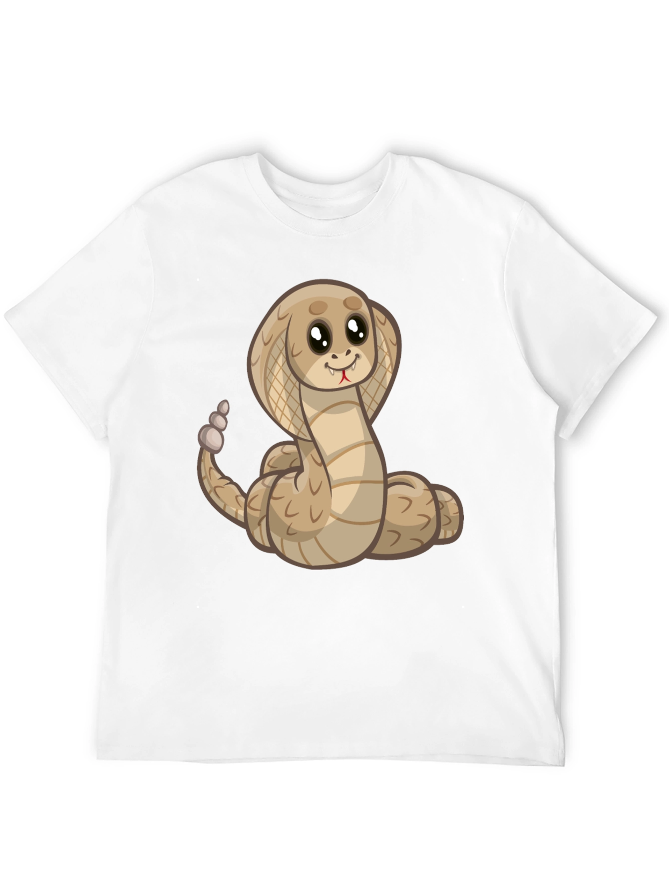 Black Cute Cartoon Cobra Snake Black T-Shirt view 12