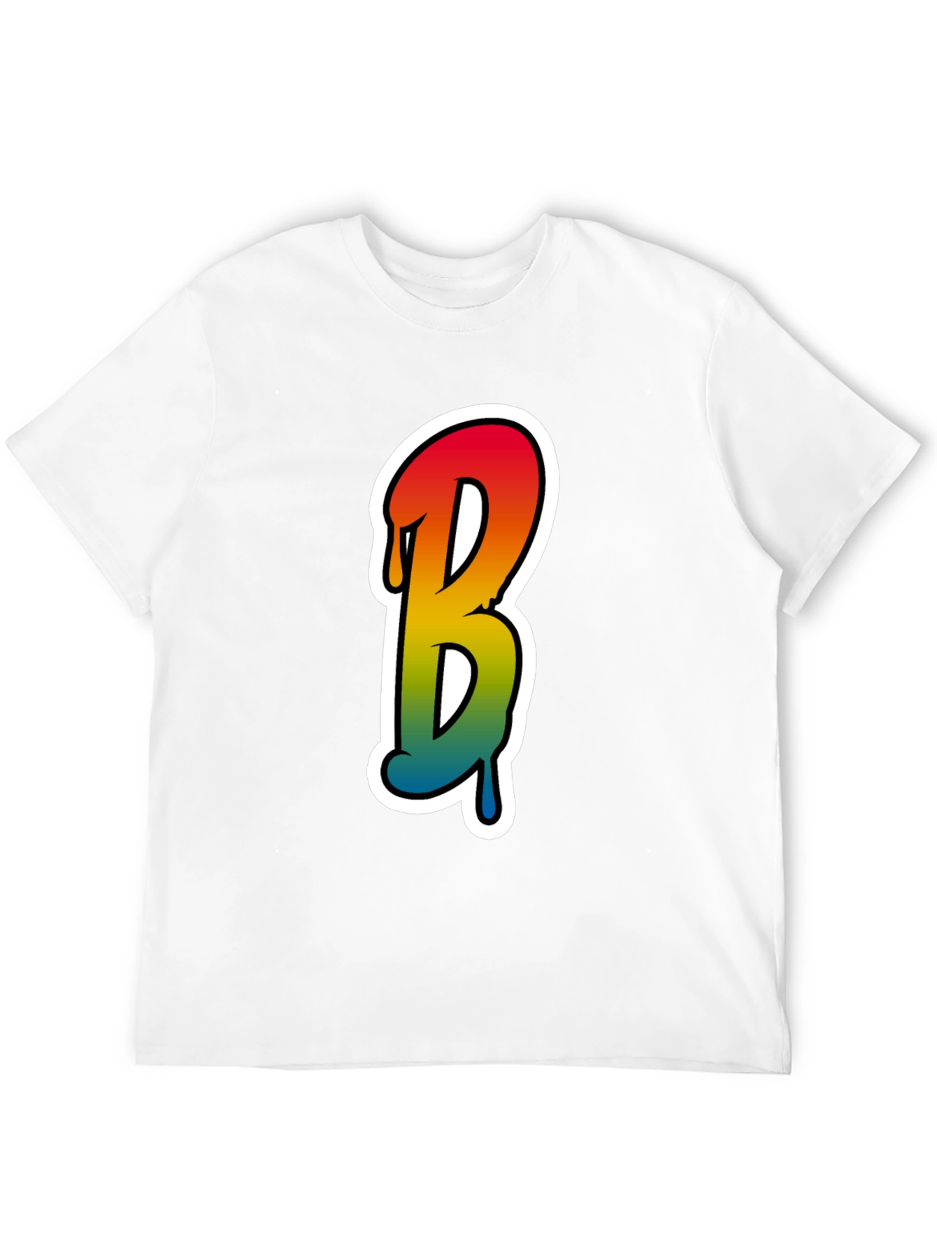 Black Cool Letter B Graphic Tee - Black Cotton Blend view 12
