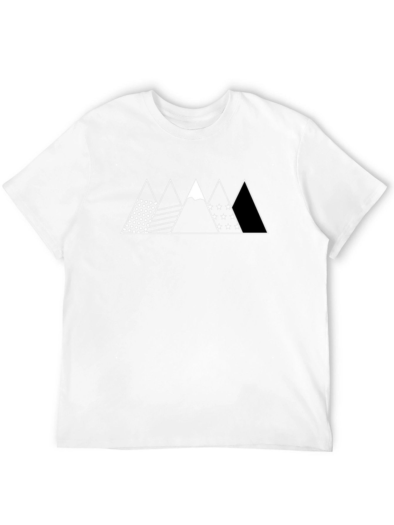 Black Mountainscape Graphic Tee - Black Cotton T-Shirt view 12
