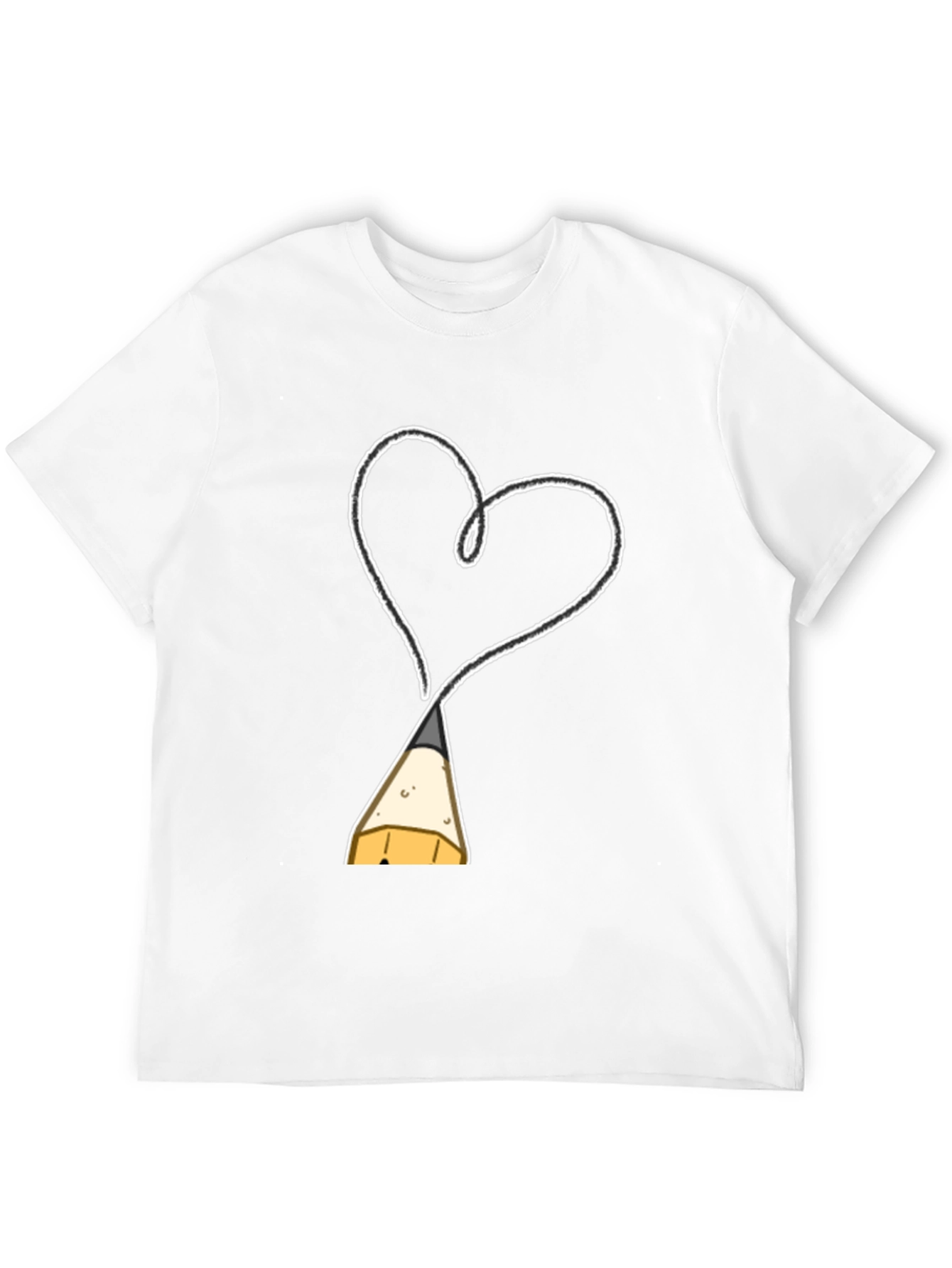 Black Heart Drawn By Pencil T-Shirt - Artistic Fashion view 12