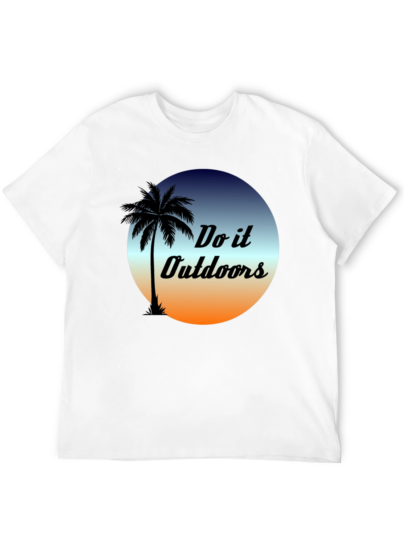 Black Do it Outdoors Graphic T-Shirt - Palm Tree Design view 12