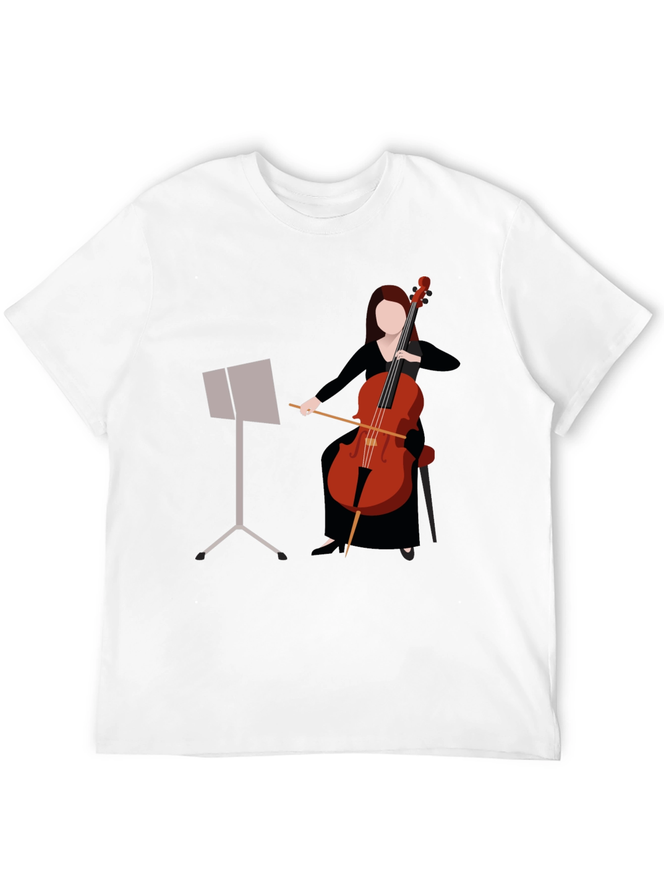 Black Cello Player Graphic T-Shirt - Music Lover's Tee view 12