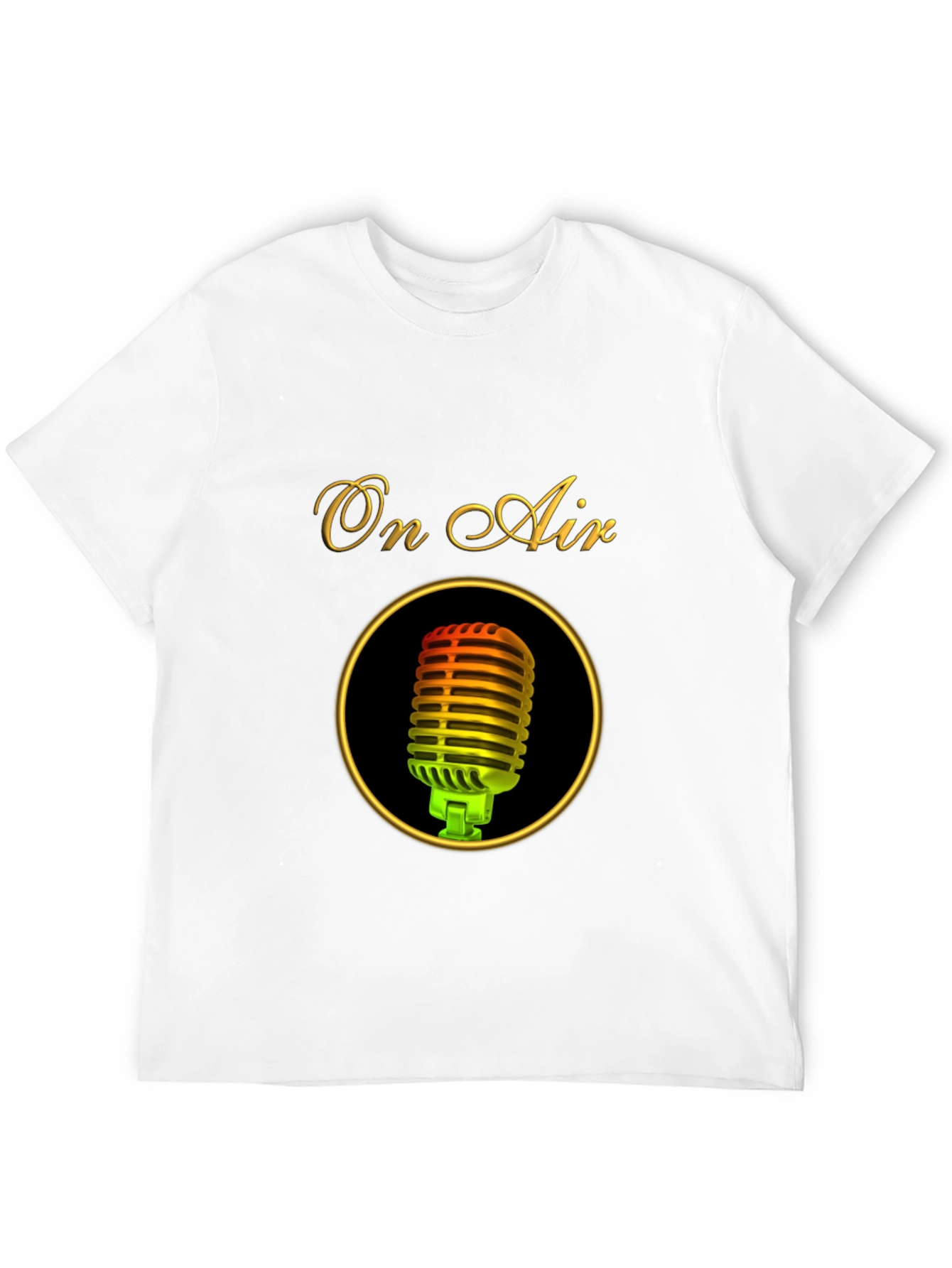Black On Air Microphone Black T-Shirt view 12