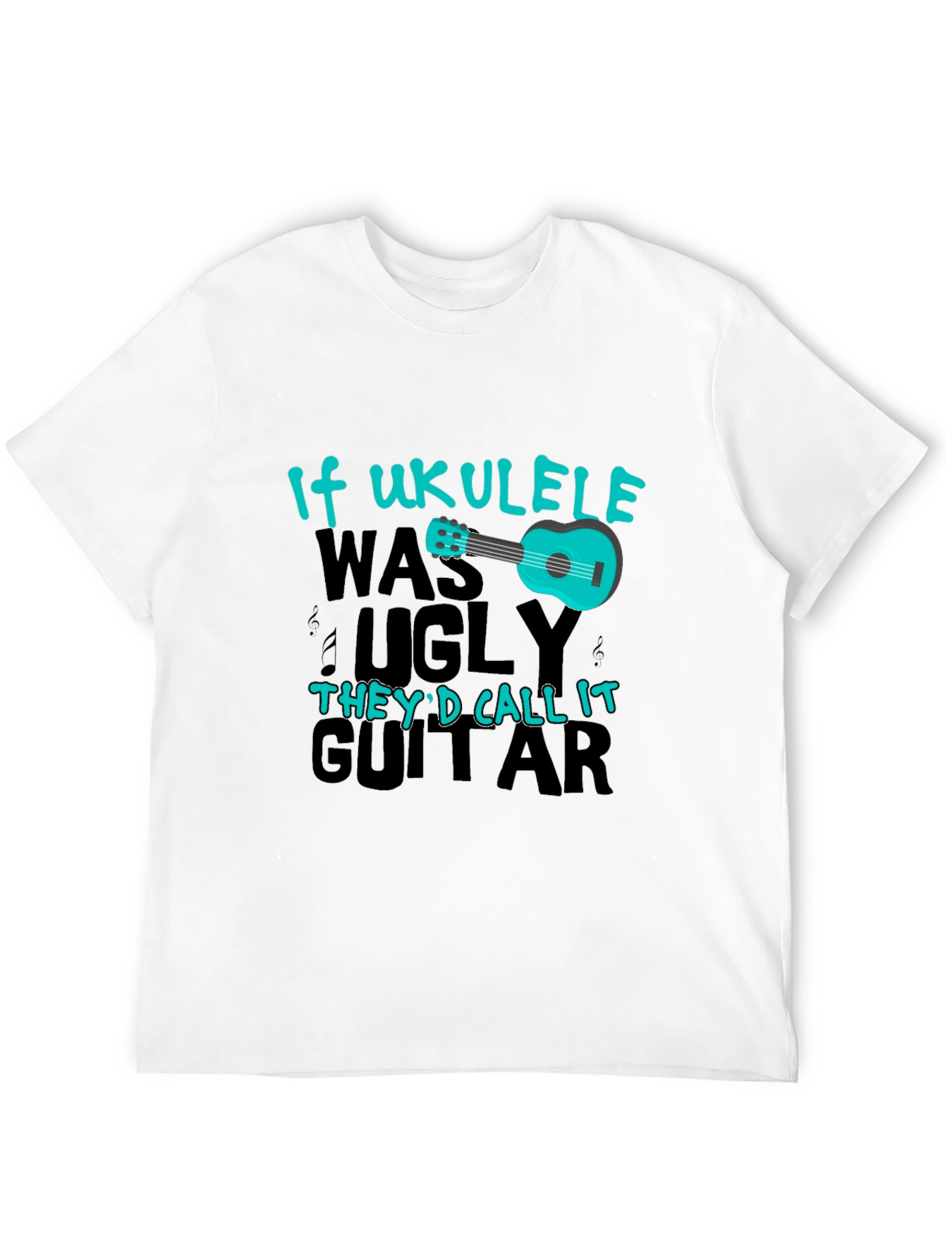 Black Ukulele T-Shirt - If Ukulele Was Ugly view 12