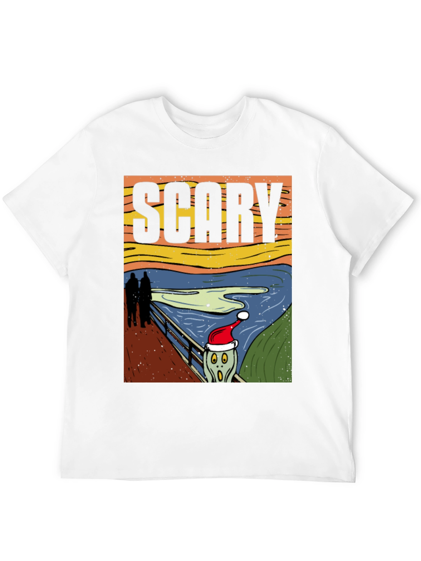 Black Scary Christmas Scream T-Shirt view 12