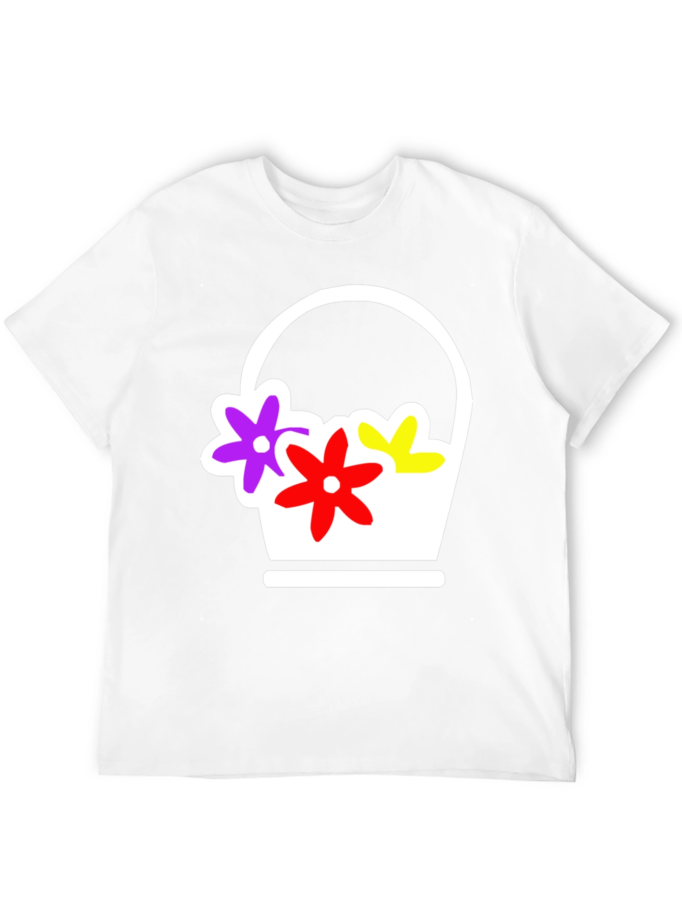 Black Floral Basket Graphic Tee - Black Casual T-Shirt view 12