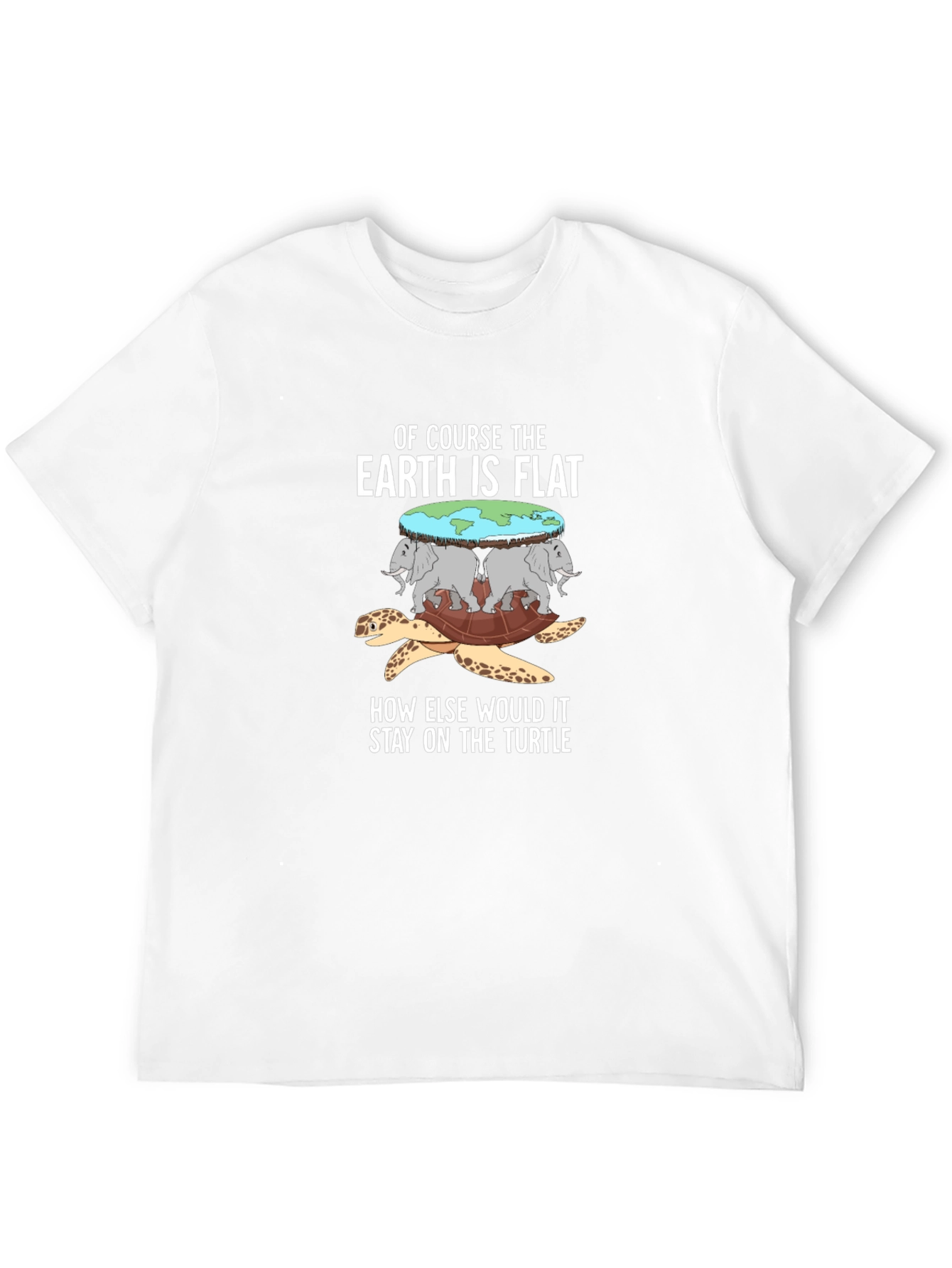 Black Flat Earth Turtle T-Shirt view 12