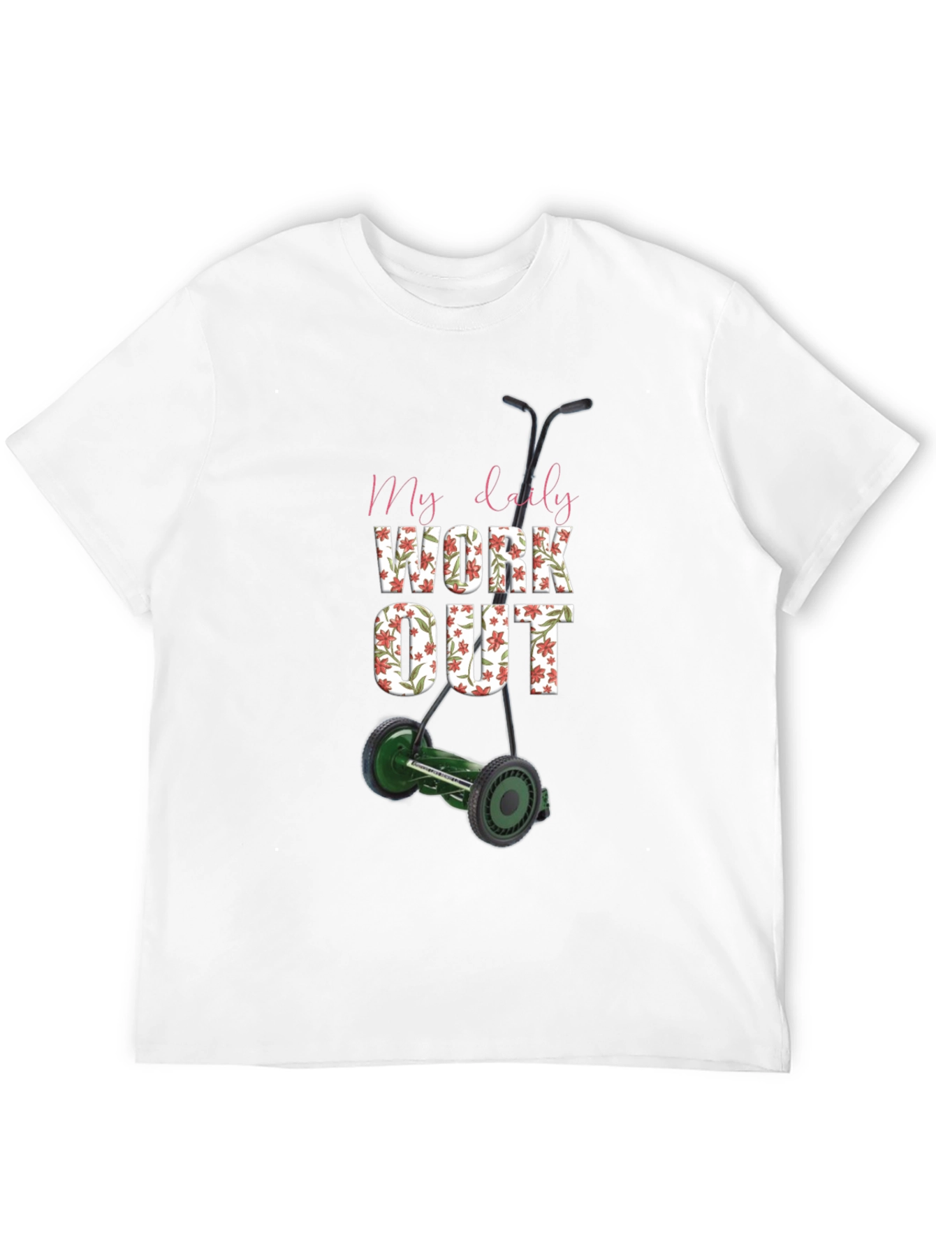 Black My Daily Workout T-Shirt - Unique Lawn Mower Design view 12