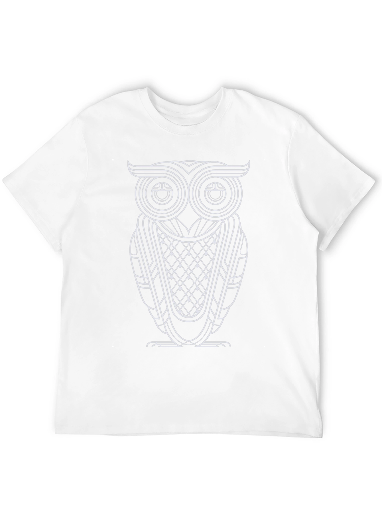 Black Abstract Owl Graphic Tee - Black Cotton Blend view 12
