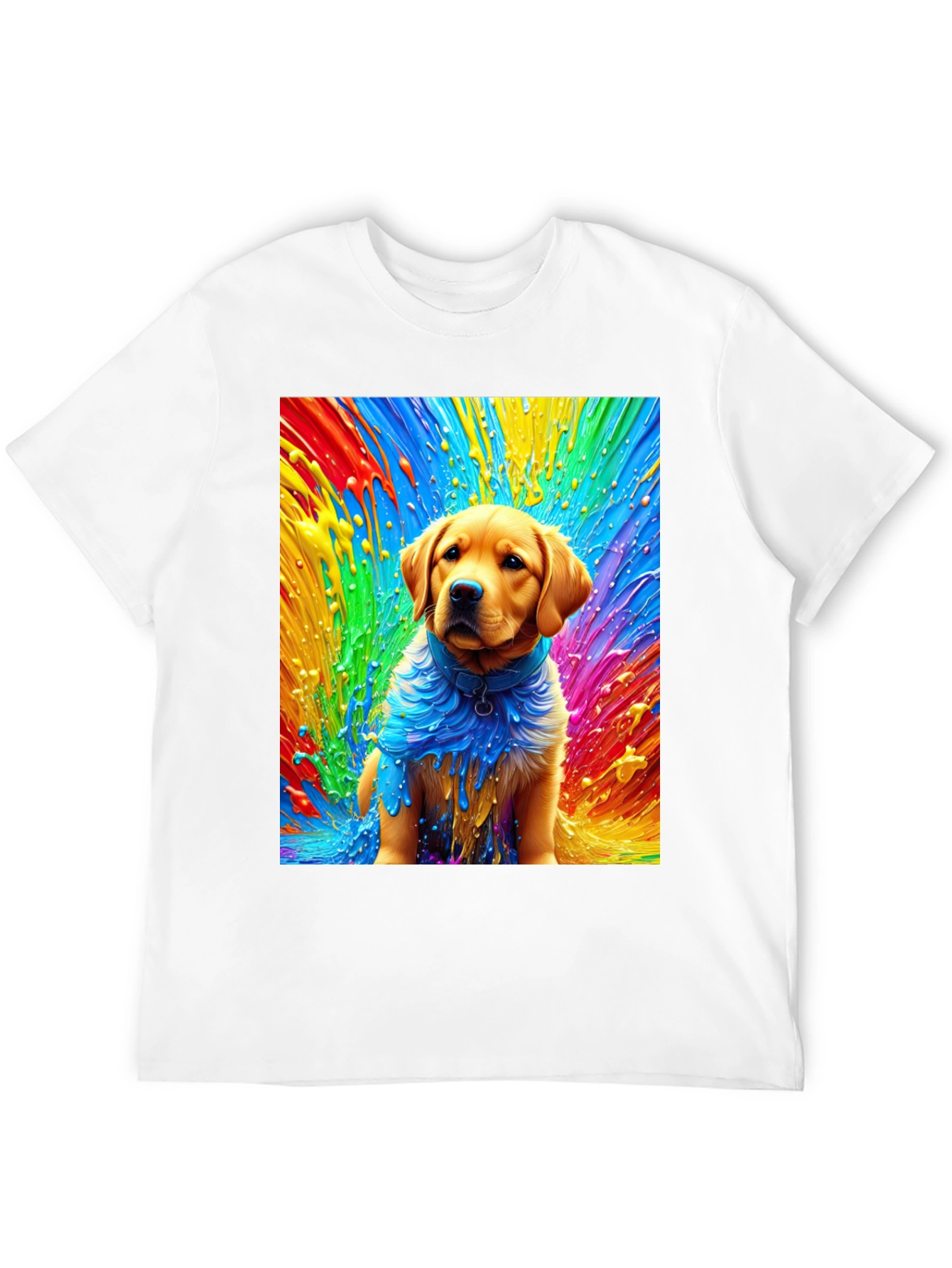 Black Rainbow Dog Art Black T-Shirt view 12