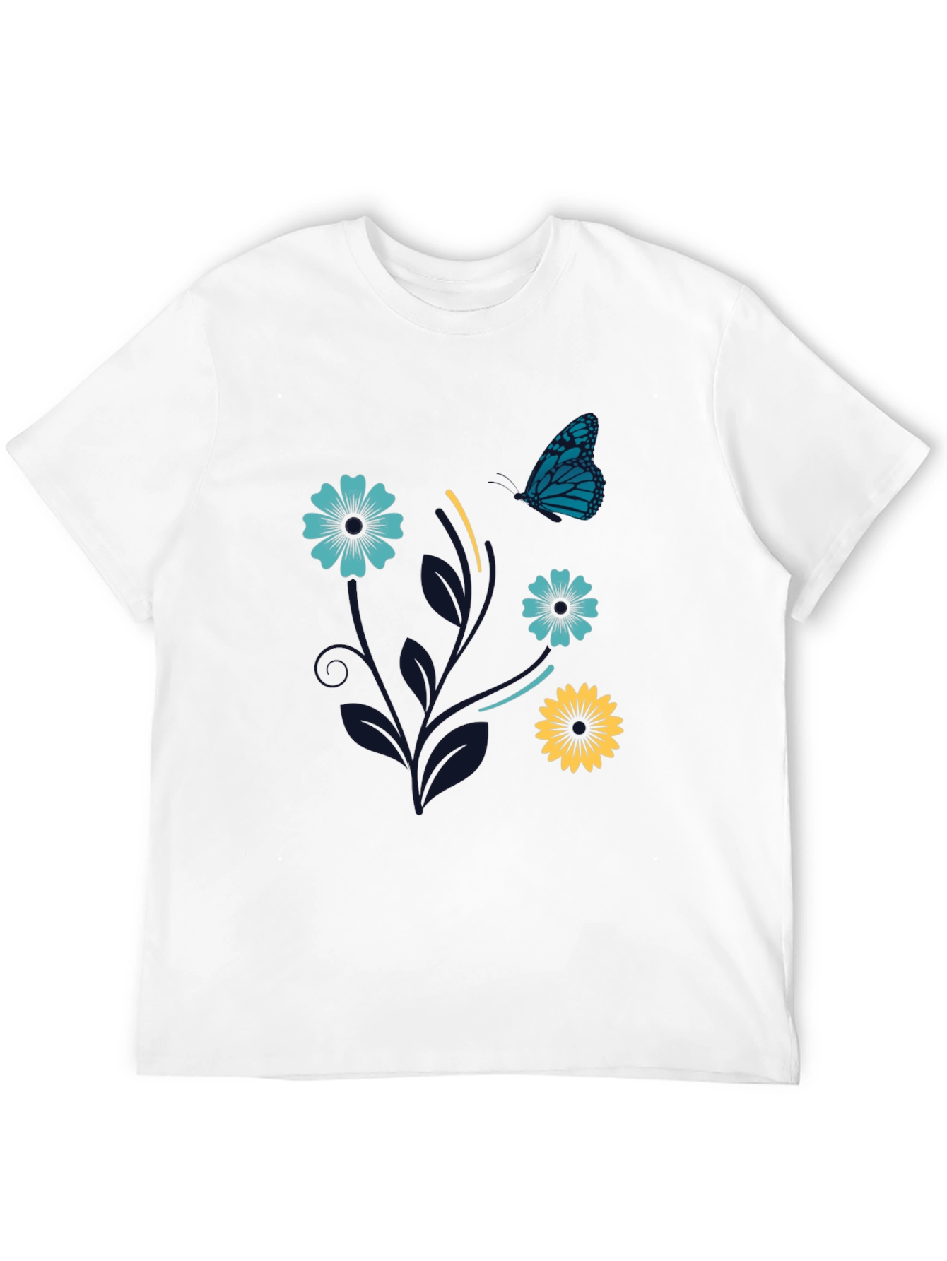 Black Floral Butterfly Graphic Tee - Stylish Comfort view 12