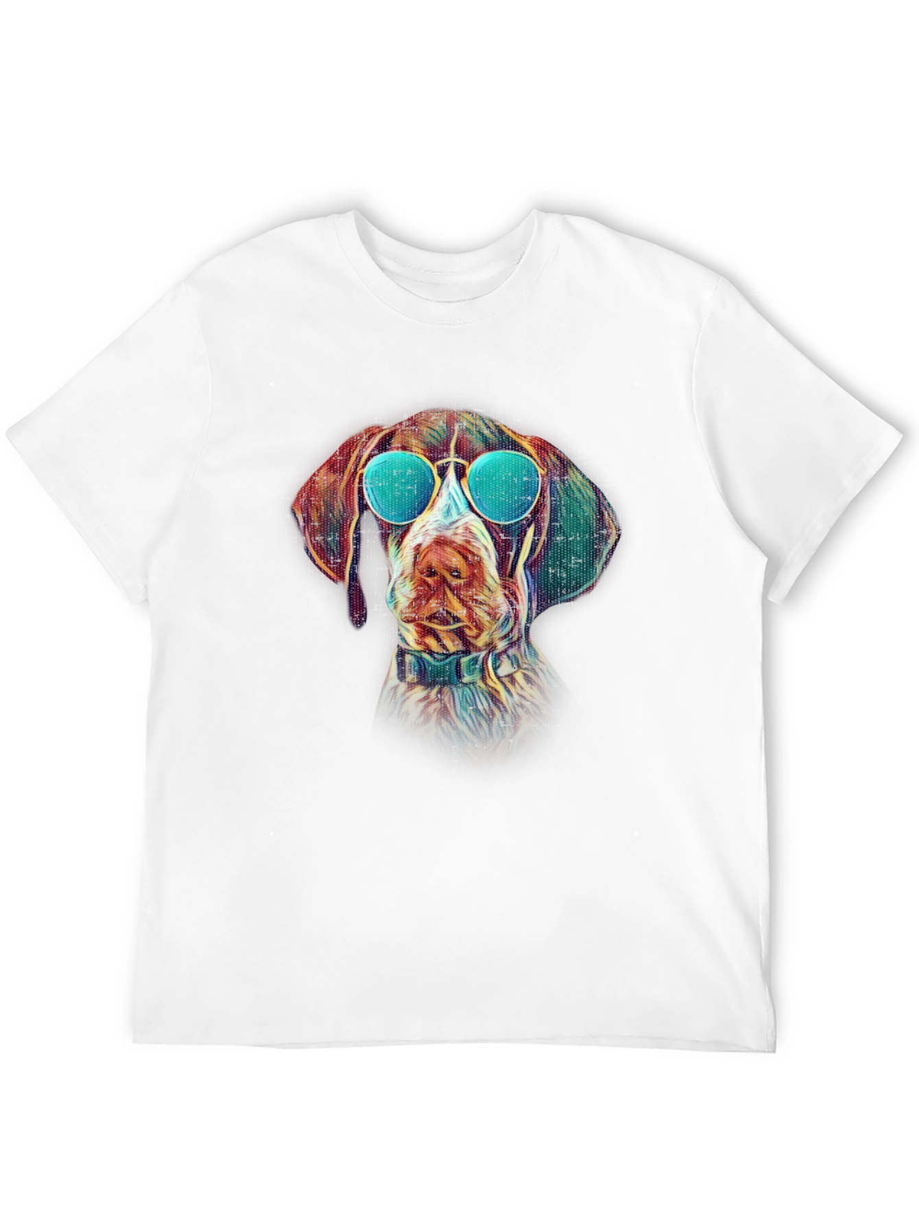 Black Cool Dog T-Shirt - Graphic Tee with Dog Wearing Sunglasses view 12