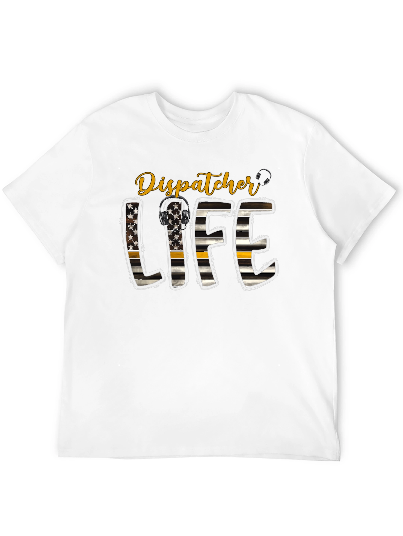 Black Dispatcher Life Tee - Thin Yellow Line view 12