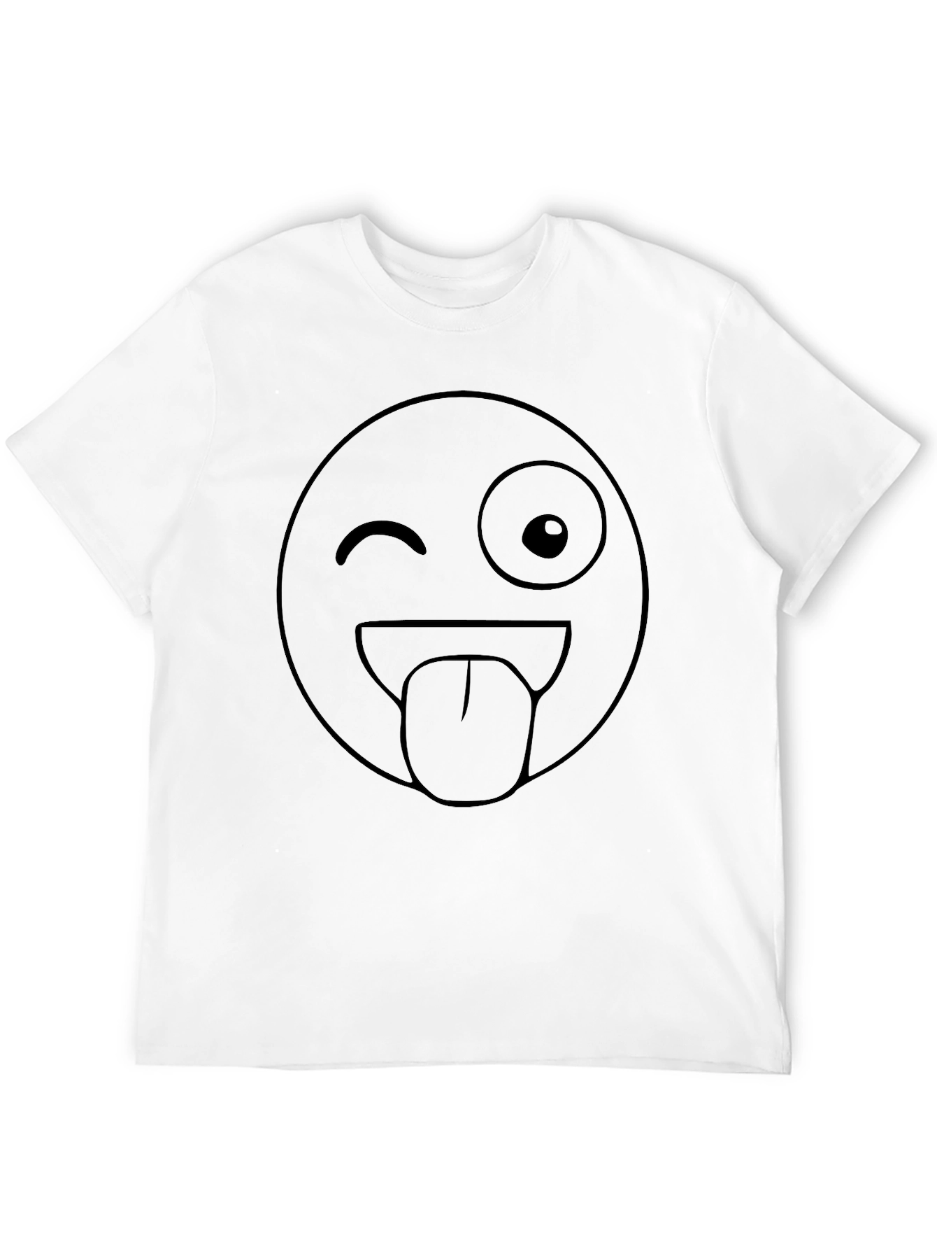 Black Winking Emoji Graphic Tee - Black Cotton Blend view 12