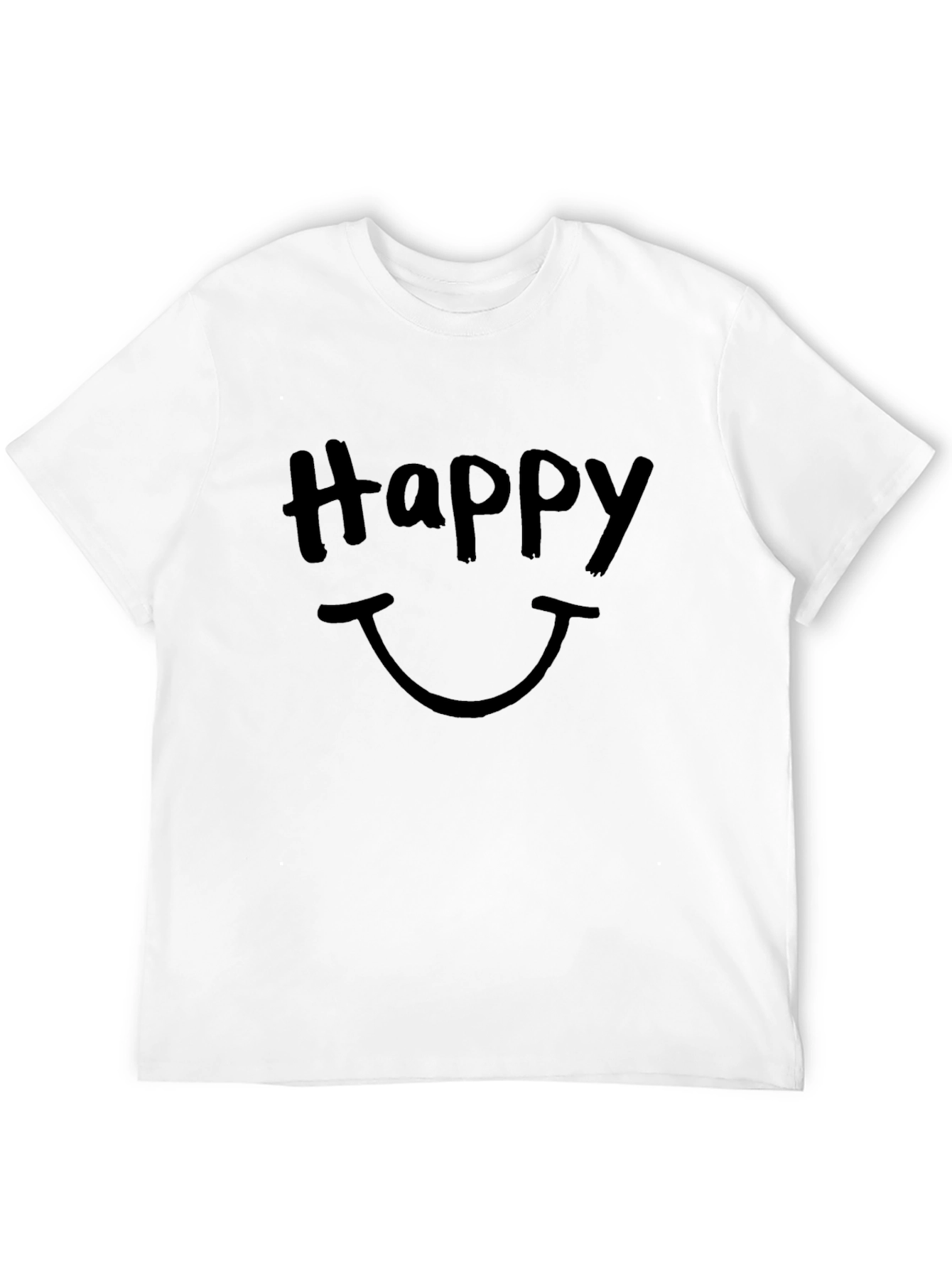 Black Happy Graphic T-Shirt - Casual Comfort view 12