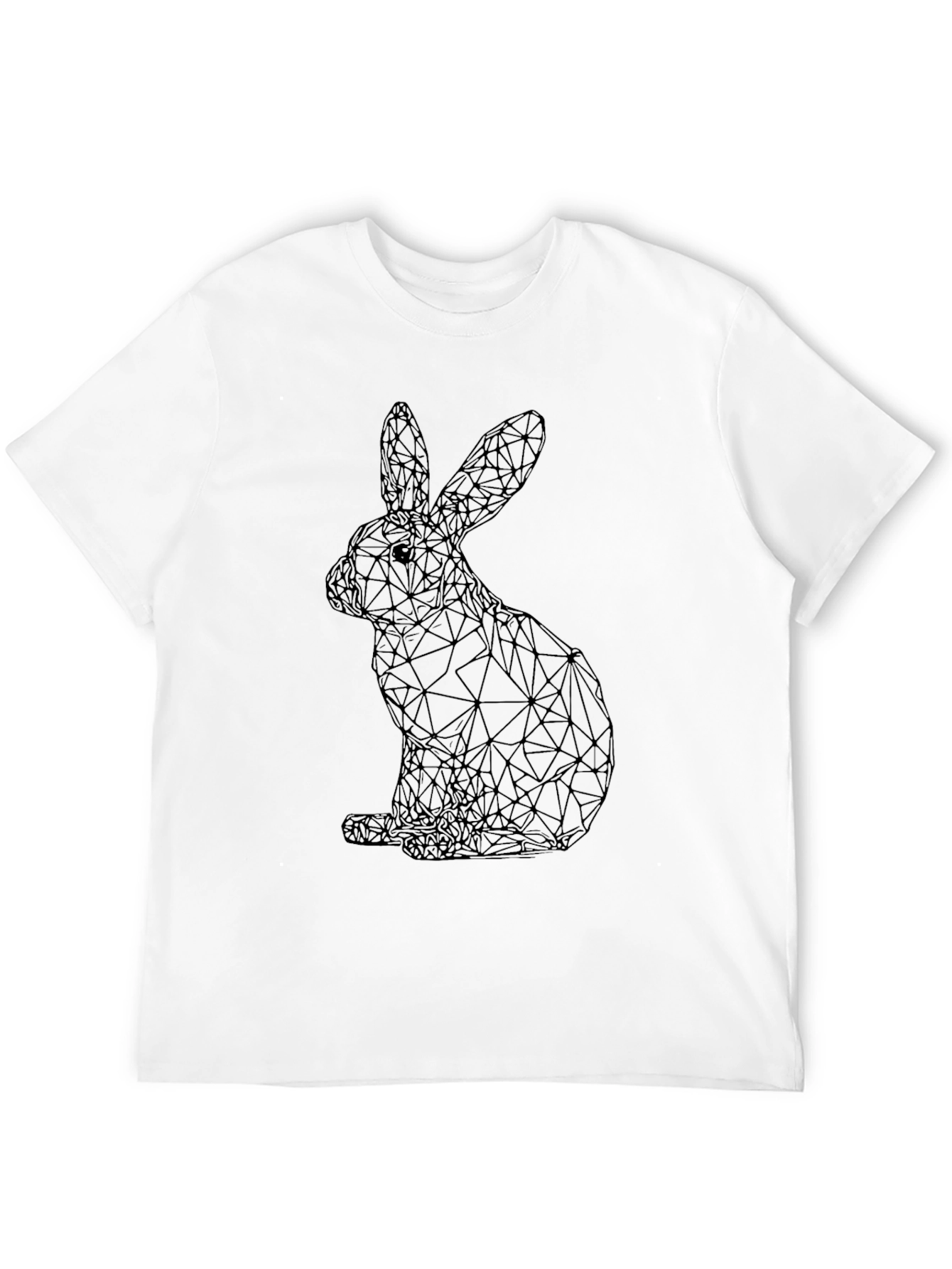 Black Geometric Rabbit Graphic Tee - Black view 12
