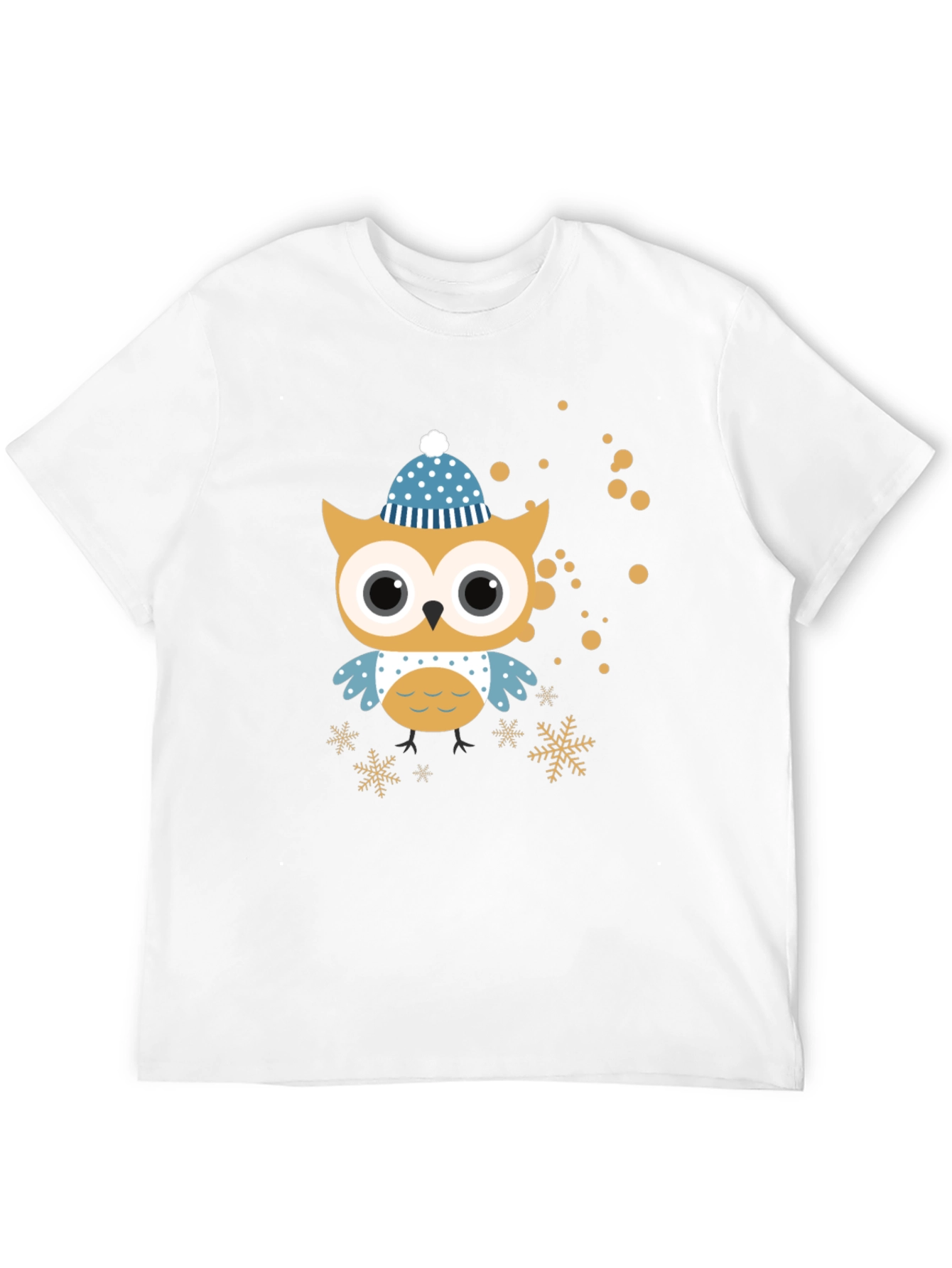 Black Festive Owl Graphic Tee - Winter Holiday Style view 12