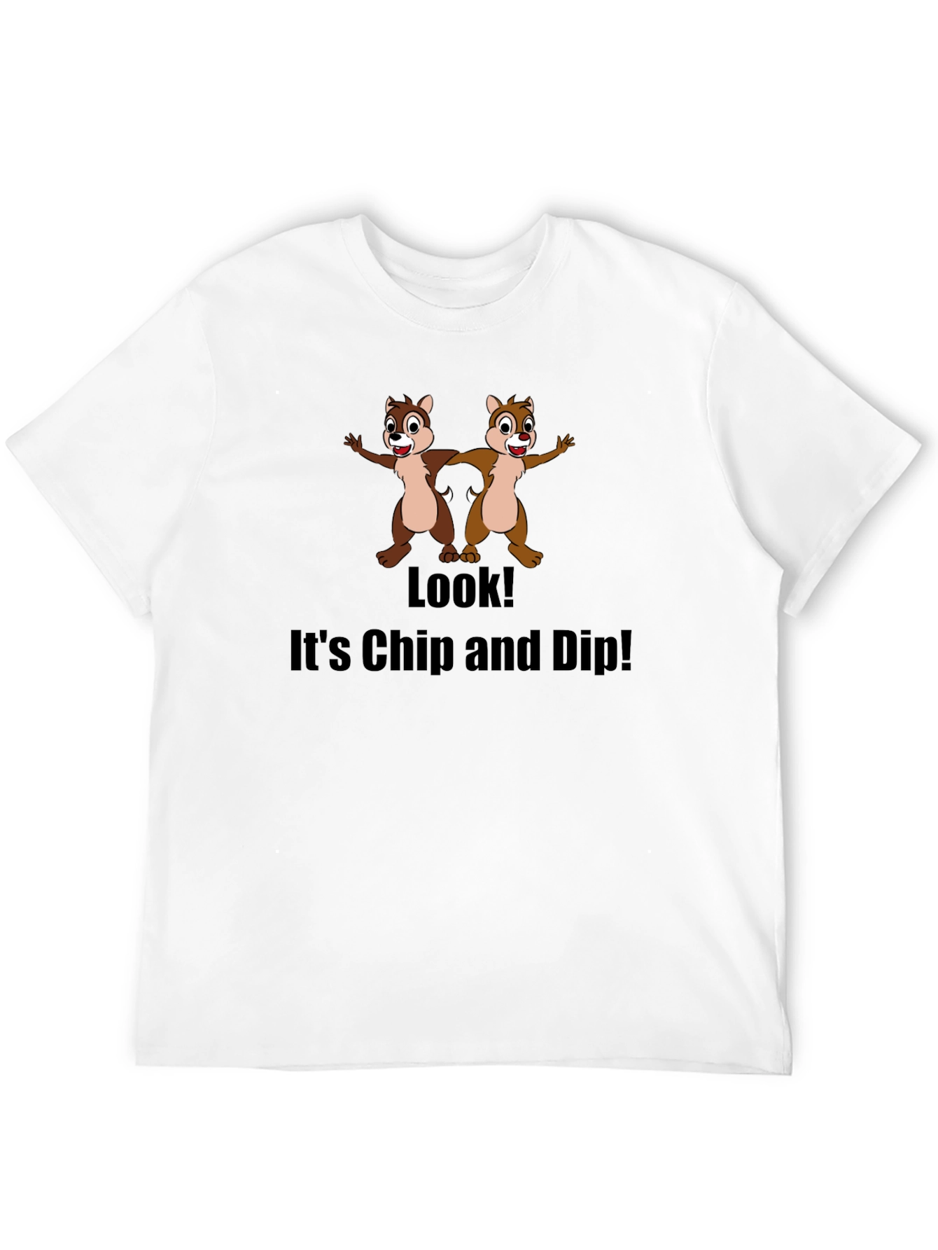 Black Chip and Dip Graphic T-Shirt - Funny Cartoon Tee view 12