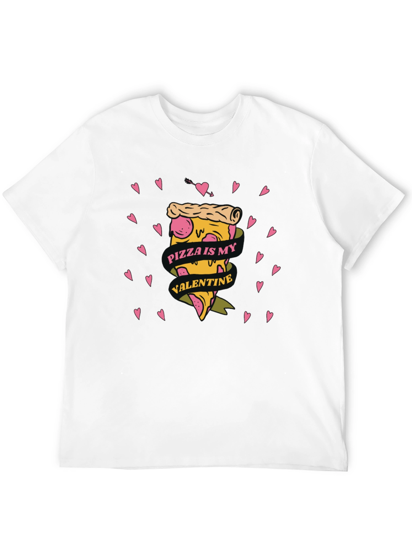 Black Pizza is My Valentine Graphic Tee view 12