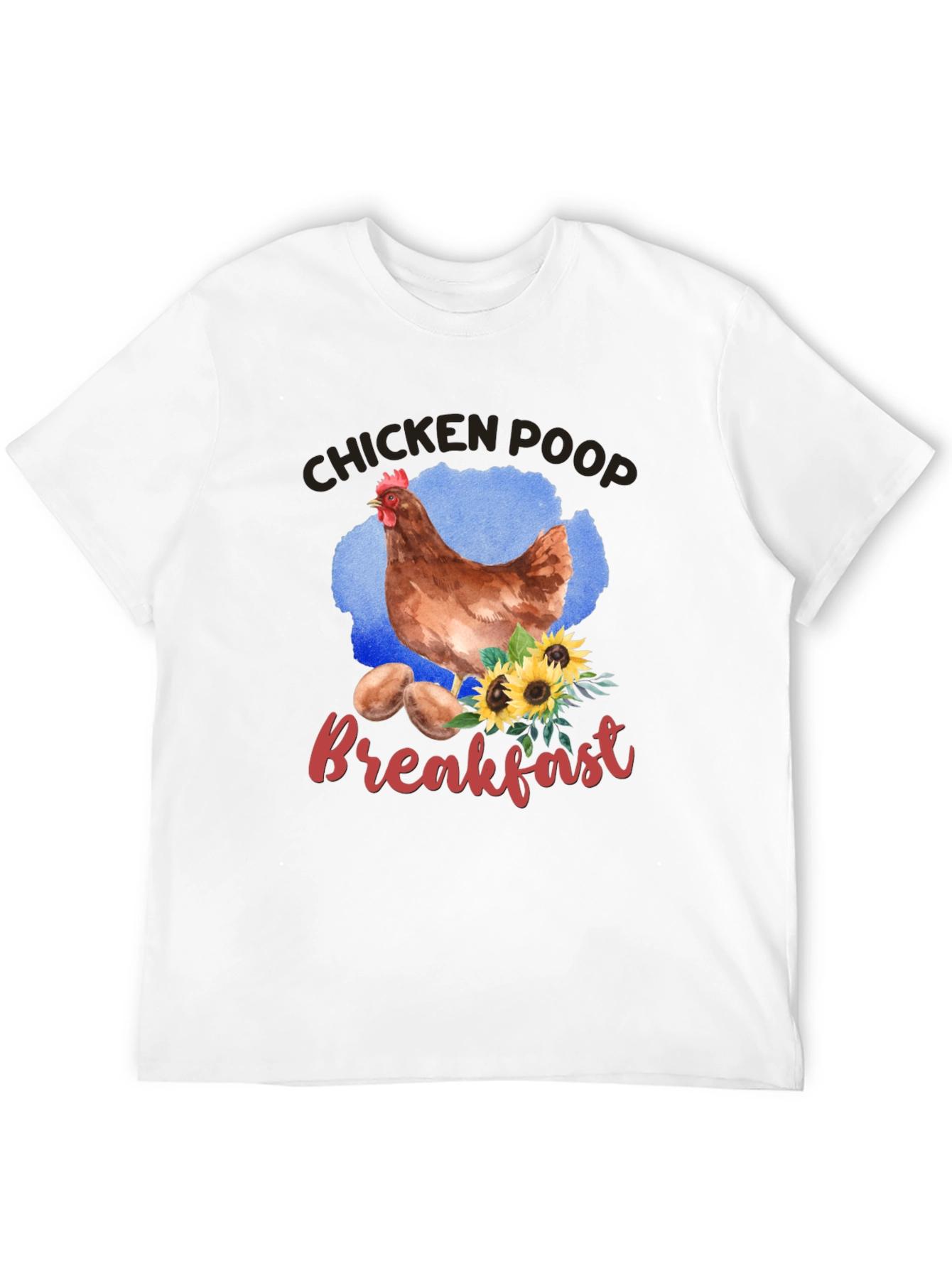 Black Chicken Poop Breakfast Graphic T-Shirt view 12