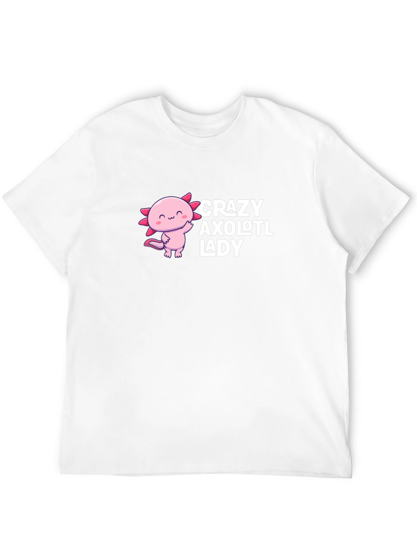 Black Crazy Axolotl Lady Graphic T-Shirt view 12