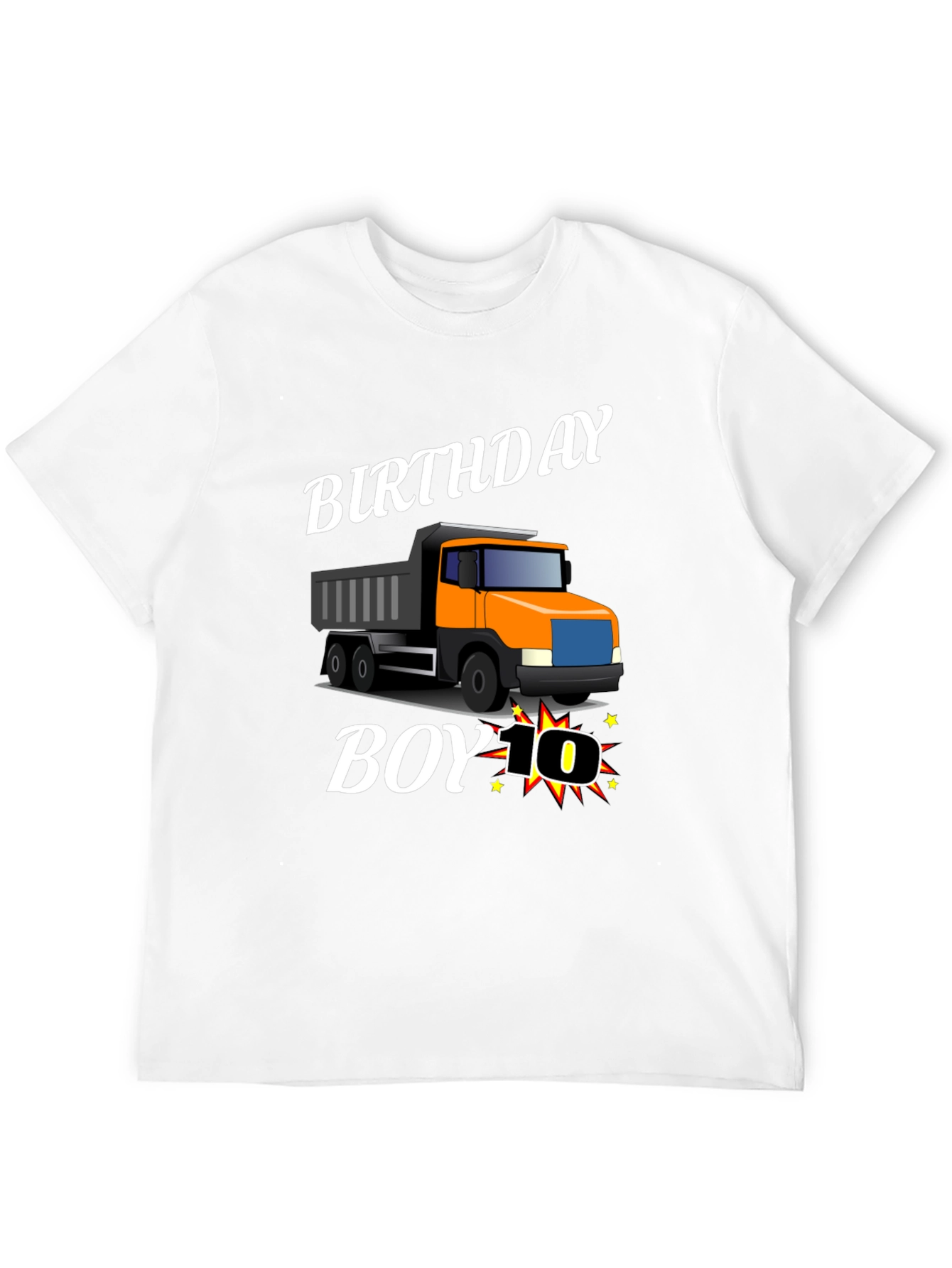 Black Birthday Boy Truck T-Shirt - Ten Years Old view 12